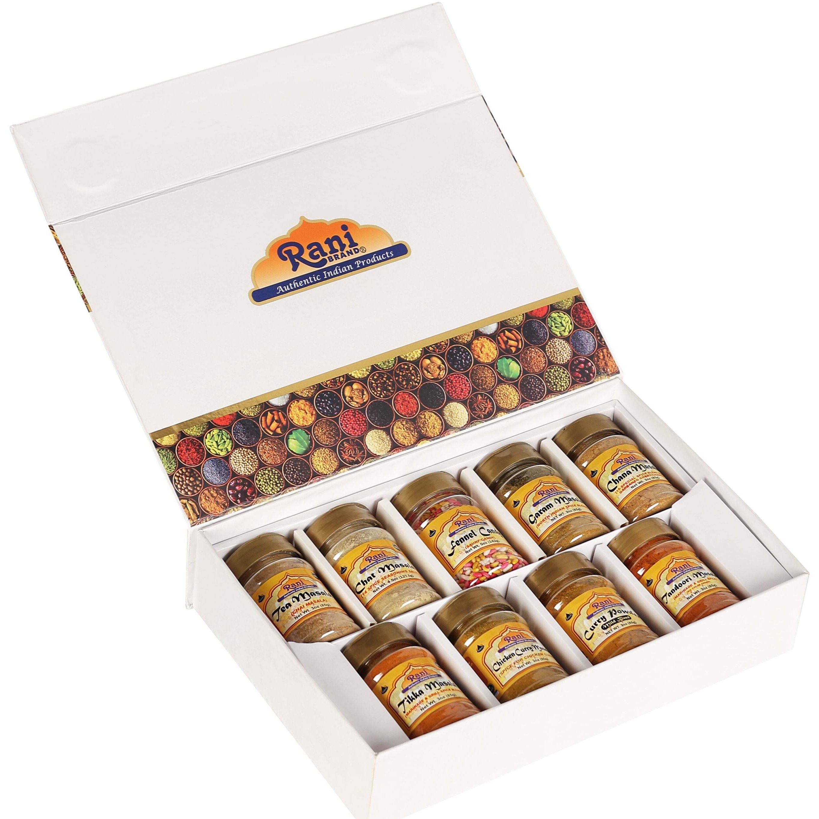 Rani Essential Indian Spice Blends (Masala) 9 Bottle Gift Box Set, Average Weight per Bottle 3oz (85g), Indian Cooking, Makes a Great Gift
