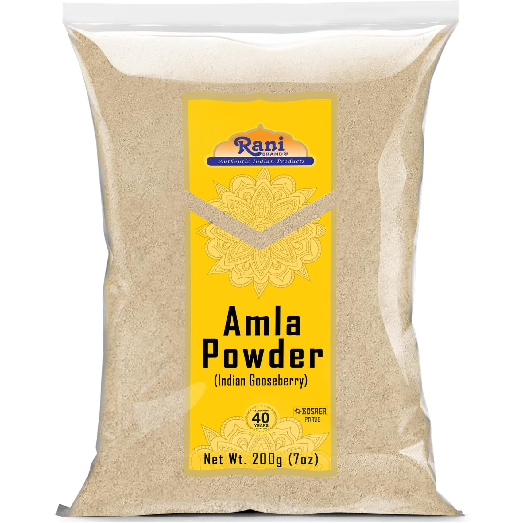 Rani Amla Powder (Indian Gooseberry) 7oz (200g) ~ All Natural, No Color, Gluten Friendly, Vegan, NON-GMO, Kosher, No Salt or fillers, Indian Origin
