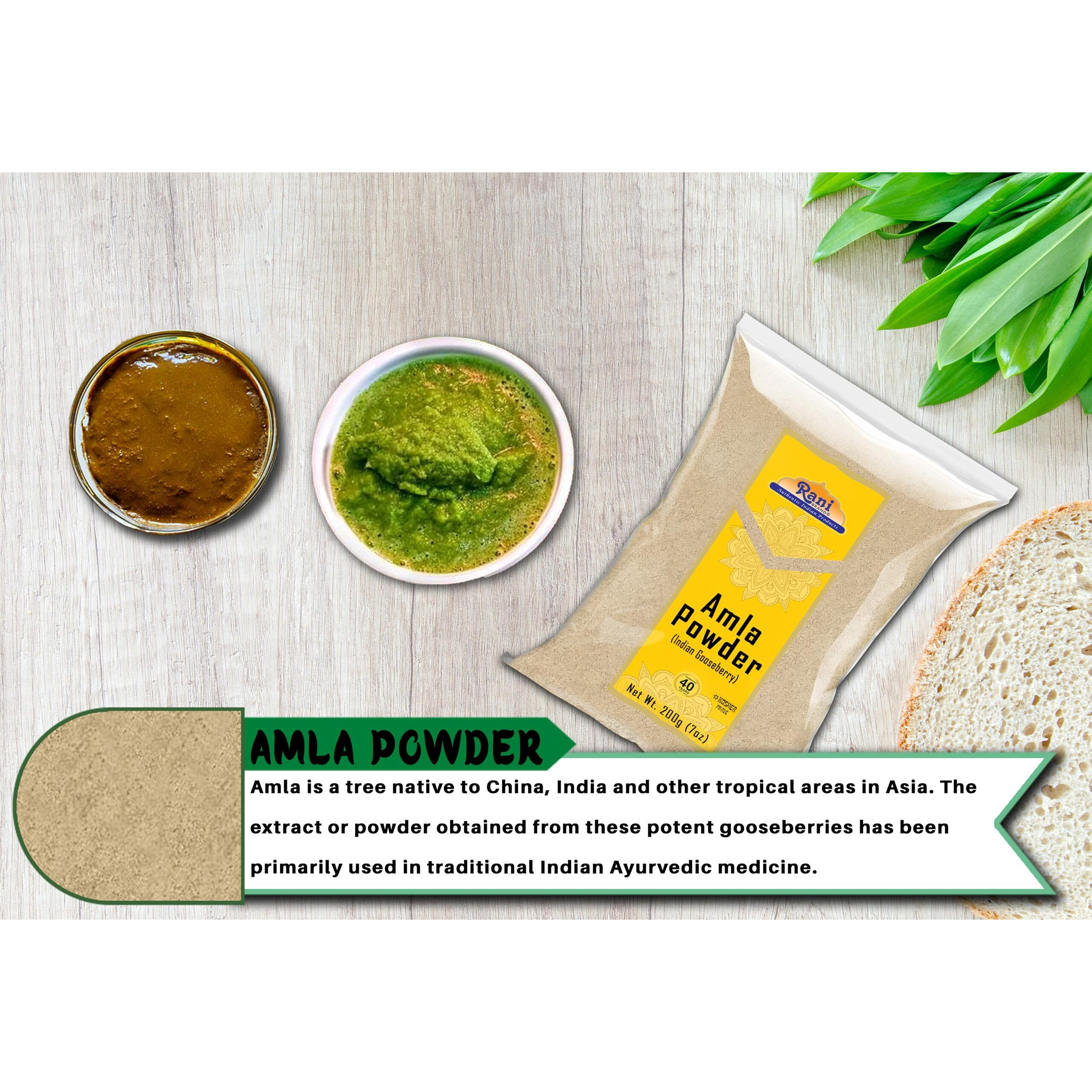 Rani Amla Powder (Indian Gooseberry) 7oz (200g) ~ All Natural, No Color, Gluten Friendly, Vegan, NON-GMO, Kosher, No Salt or fillers, Indian Origin