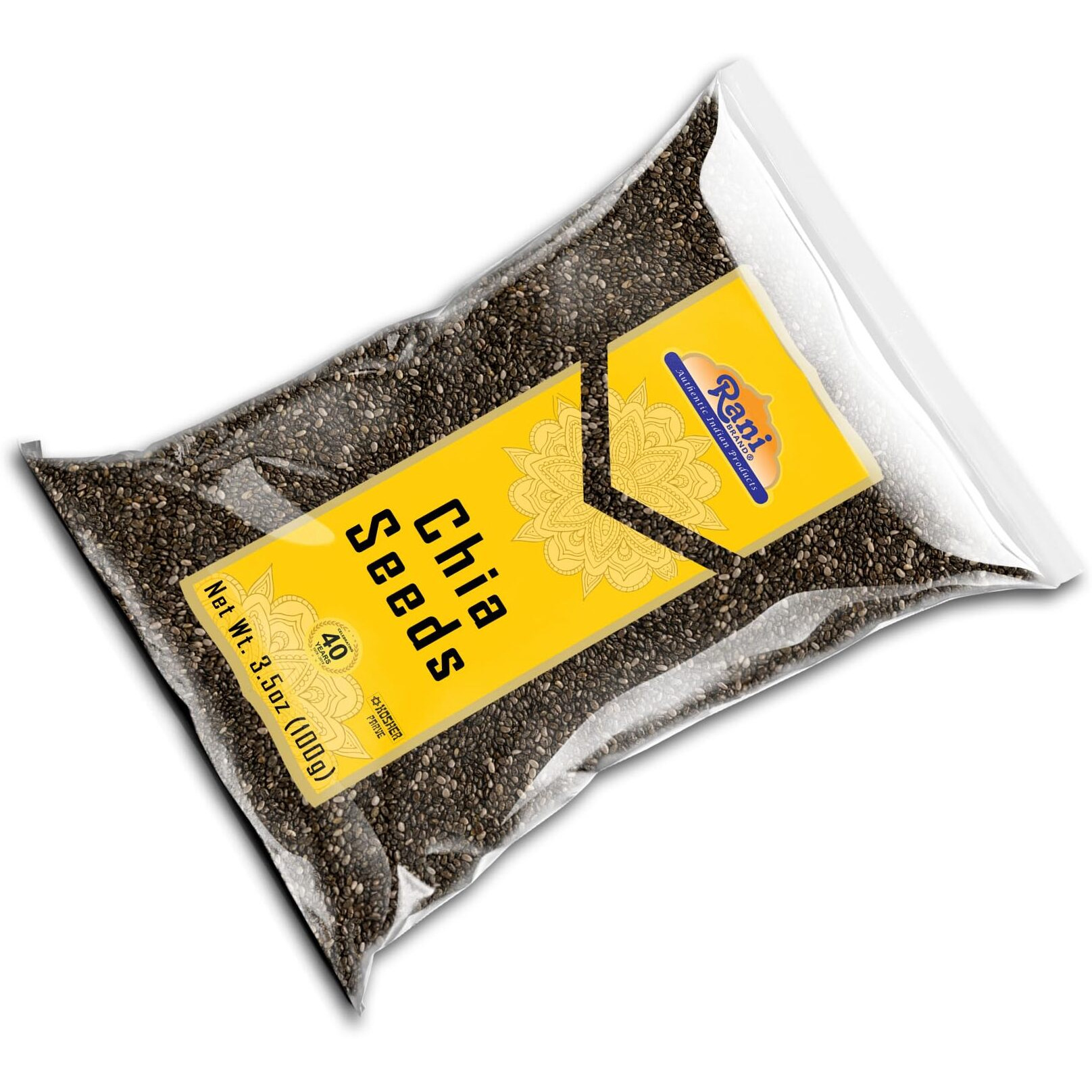 Rani Chia Seeds 3.5oz (100g) ~ All Natural, Vegan, Gluten Friendly, Non-GMO, Kosher, Indian Origin