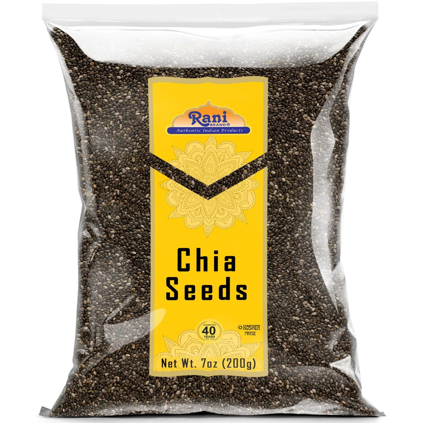 Rani Chia Seeds 7oz (200g) ~ All Natural, Vegan, Gluten Friendly, Non-GMO, Kosher, Indian Origin