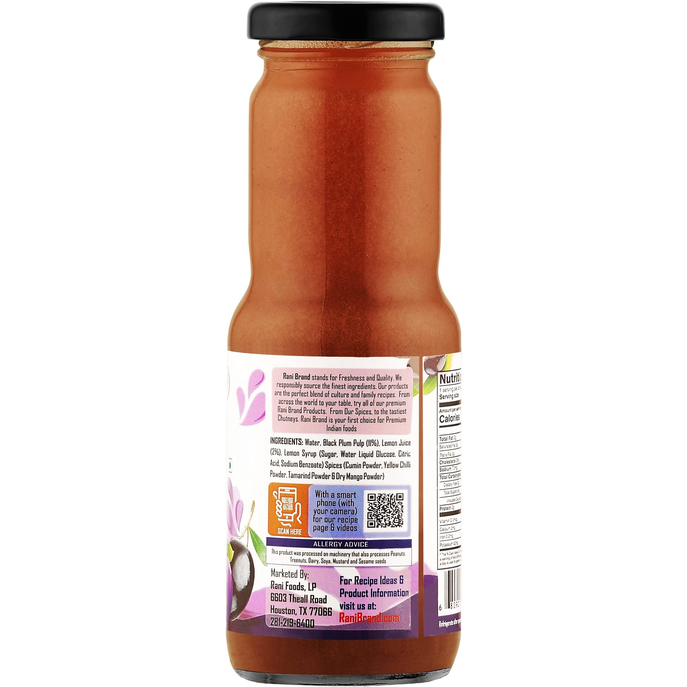 Rani Jamun Shikanji 6.7 fl oz (200 ml) Glass Bottle, Pack of 6 ~ Indian Fruit Beverage, Vegan, Gluten Free, NON-GMO, Indian Origin