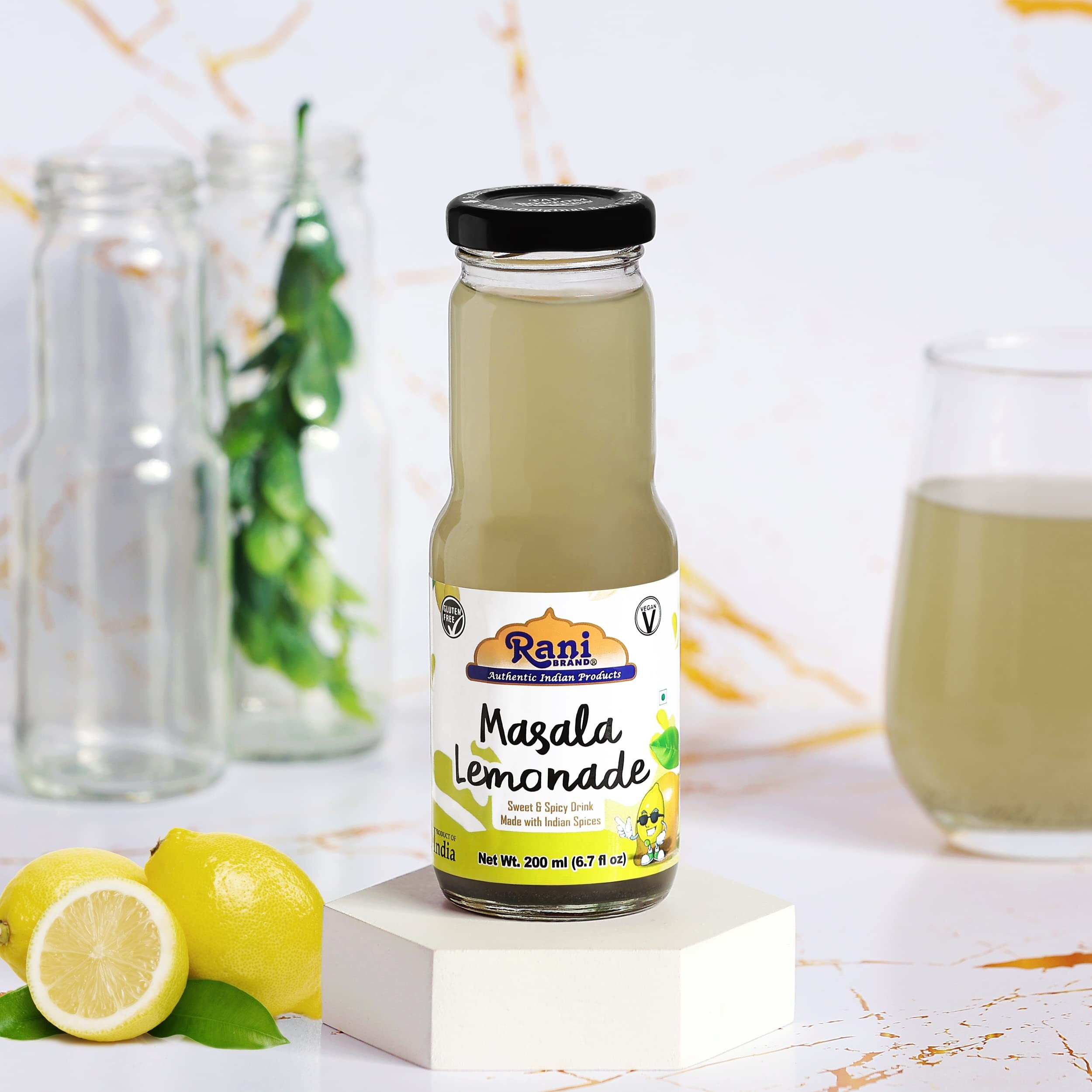 Rani Masala Lemonade 6.7 fl oz (200 ml) Glass Bottle, Pack of 2 ~ Indian Fruit Beverage, Vegan, Gluten Free, NON-GMO, Indian Origin