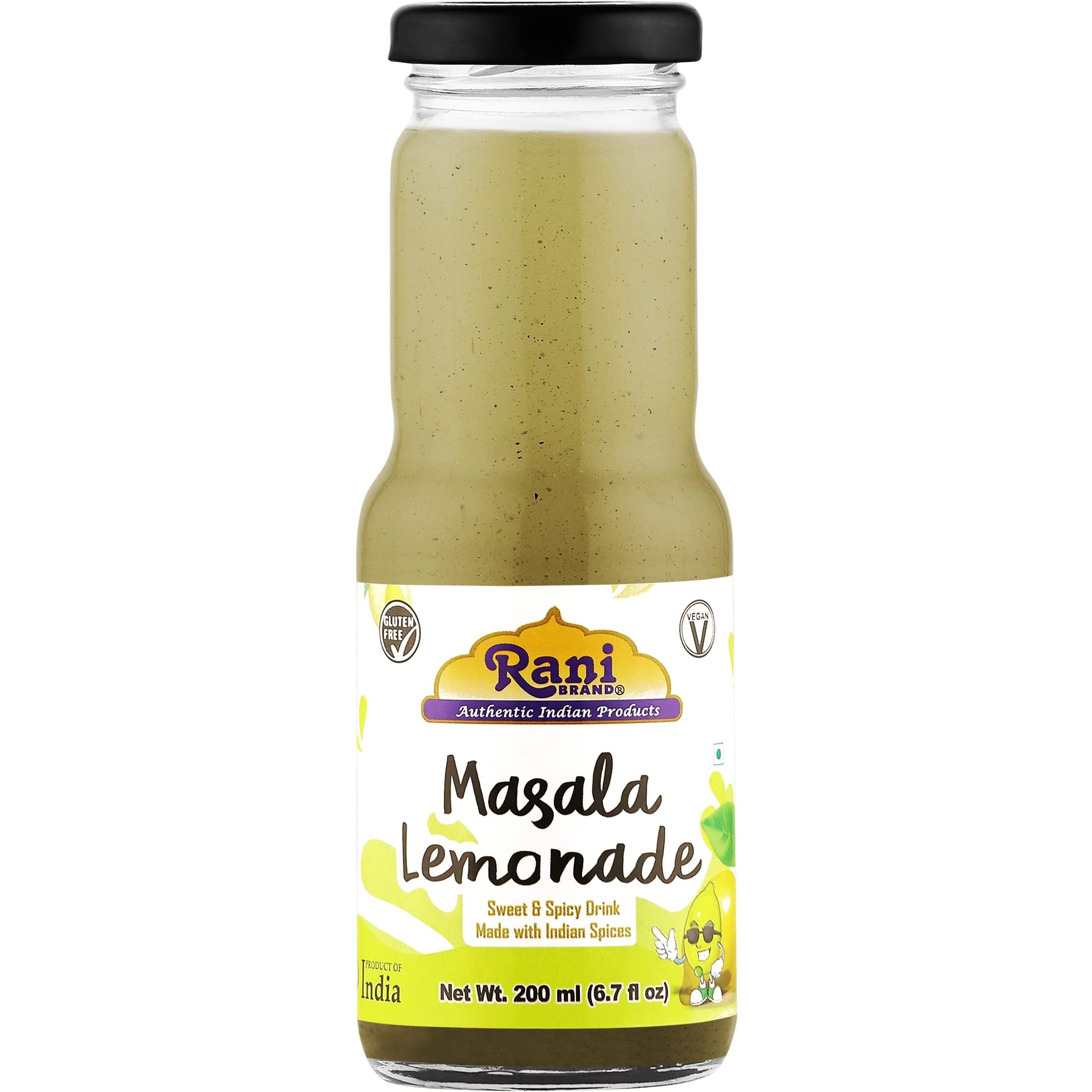 Rani Masala Lemonade 6.7 fl oz (200 ml) Glass Bottle, Pack of 2 ~ Indian Fruit Beverage, Vegan, Gluten Free, NON-GMO, Indian Origin