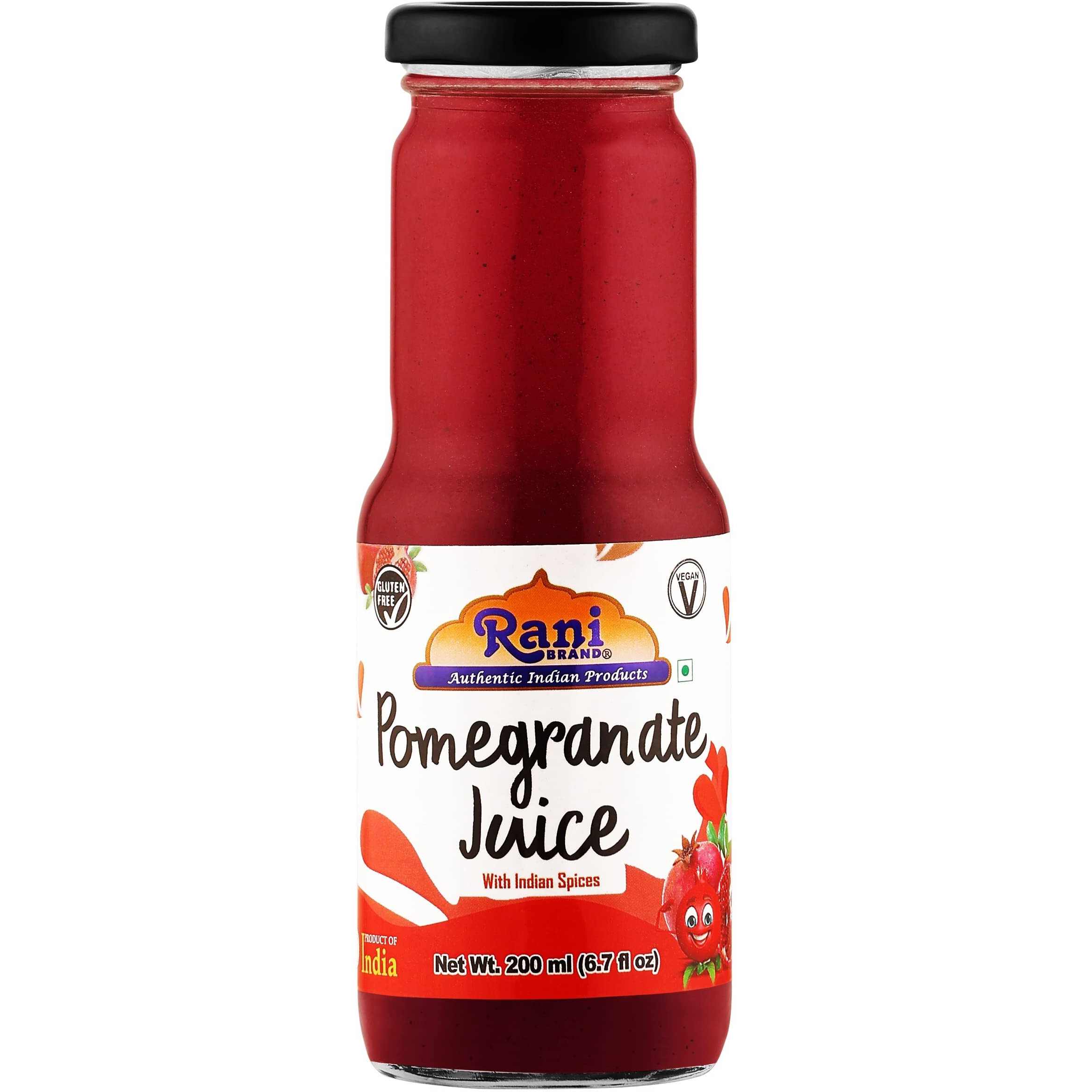 Rani Pomegranate Juice 6.7 fl oz (200 ml) Glass Bottle, Pack of 6 ~ Indian Fruit Beverage, Vegan, Gluten Free, NON-GMO, Indian Origin