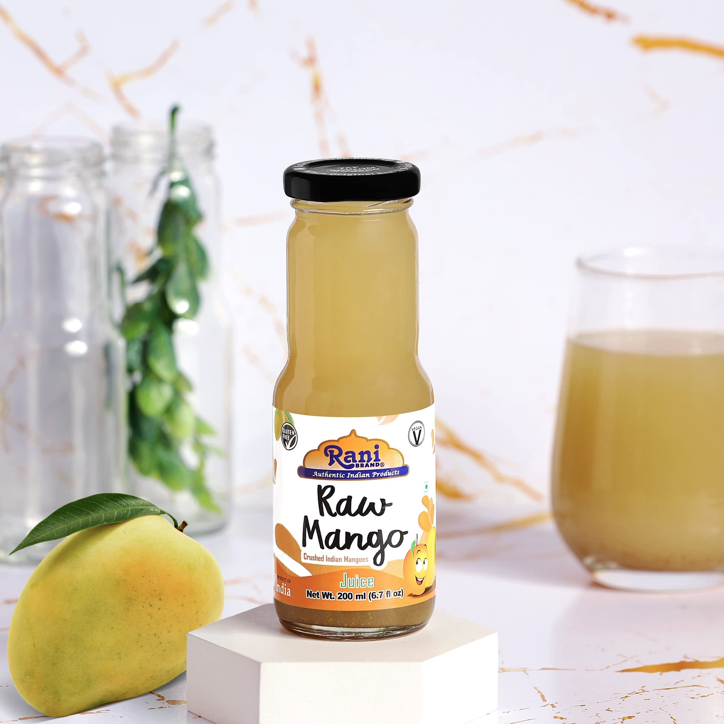 Rani Raw Mango 6.7 fl oz (200 ml) Glass Bottle, Pack of 6 ~ Indian Fruit Beverage, Vegan, Gluten Free, NON-GMO, Indian Origin