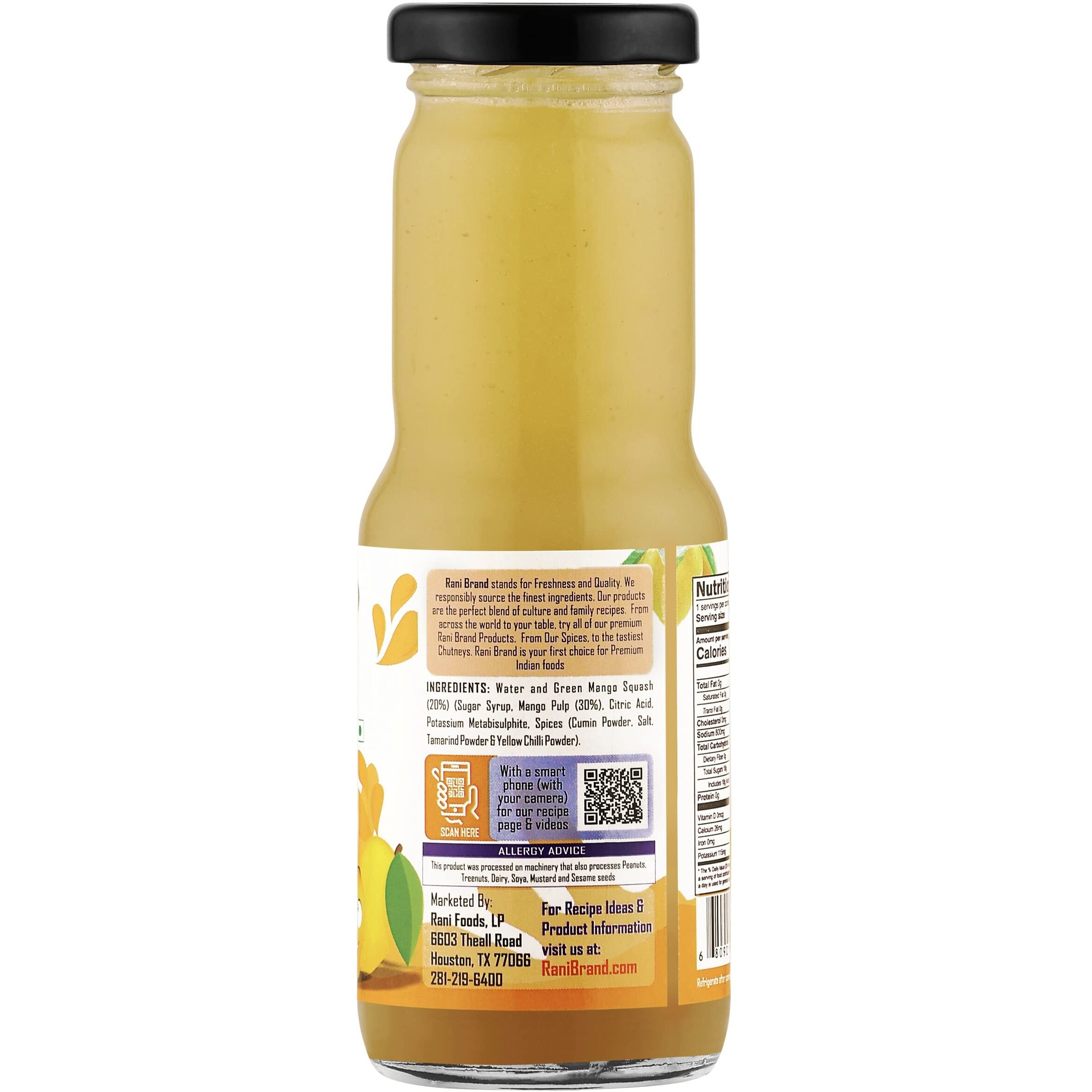 Rani Raw Mango 6.7 fl oz (200 ml) Glass Bottle, Pack of 6 ~ Indian Fruit Beverage, Vegan, Gluten Free, NON-GMO, Indian Origin