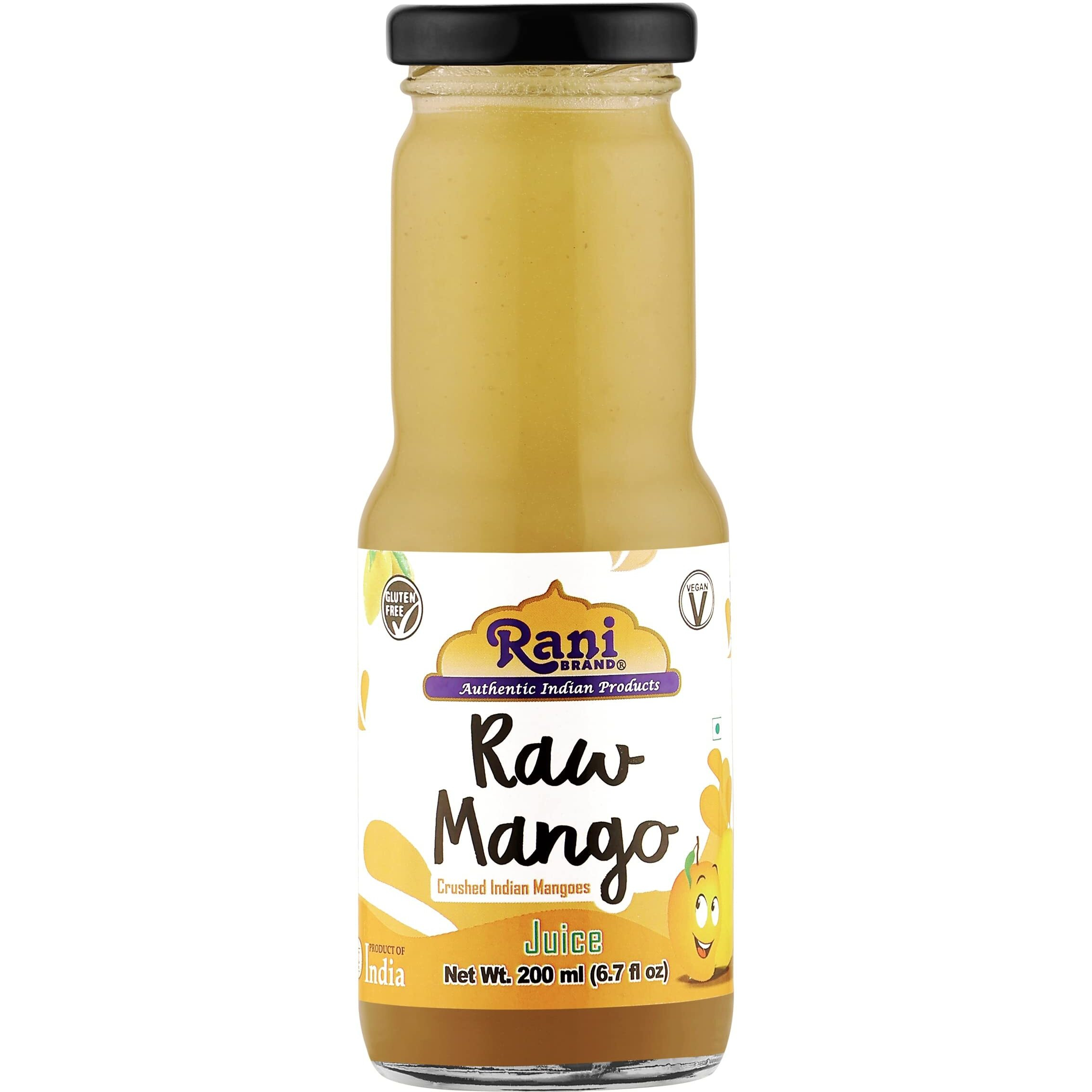 Rani Raw Mango 6.7 fl oz (200 ml) Glass Bottle, Pack of 6 ~ Indian Fruit Beverage, Vegan, Gluten Free, NON-GMO, Indian Origin