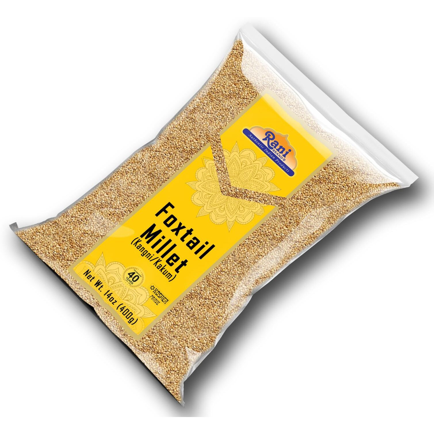 Rani Foxtail Millet Polished (Setaria italica) Ancient Grains 400g (14oz) ~ All Natural, Gluten Friendly, NON-GMO, Kosher, Vegan, Indian Origin, Kangi/Kakum/Navane/Tenai/Korralu/Korra