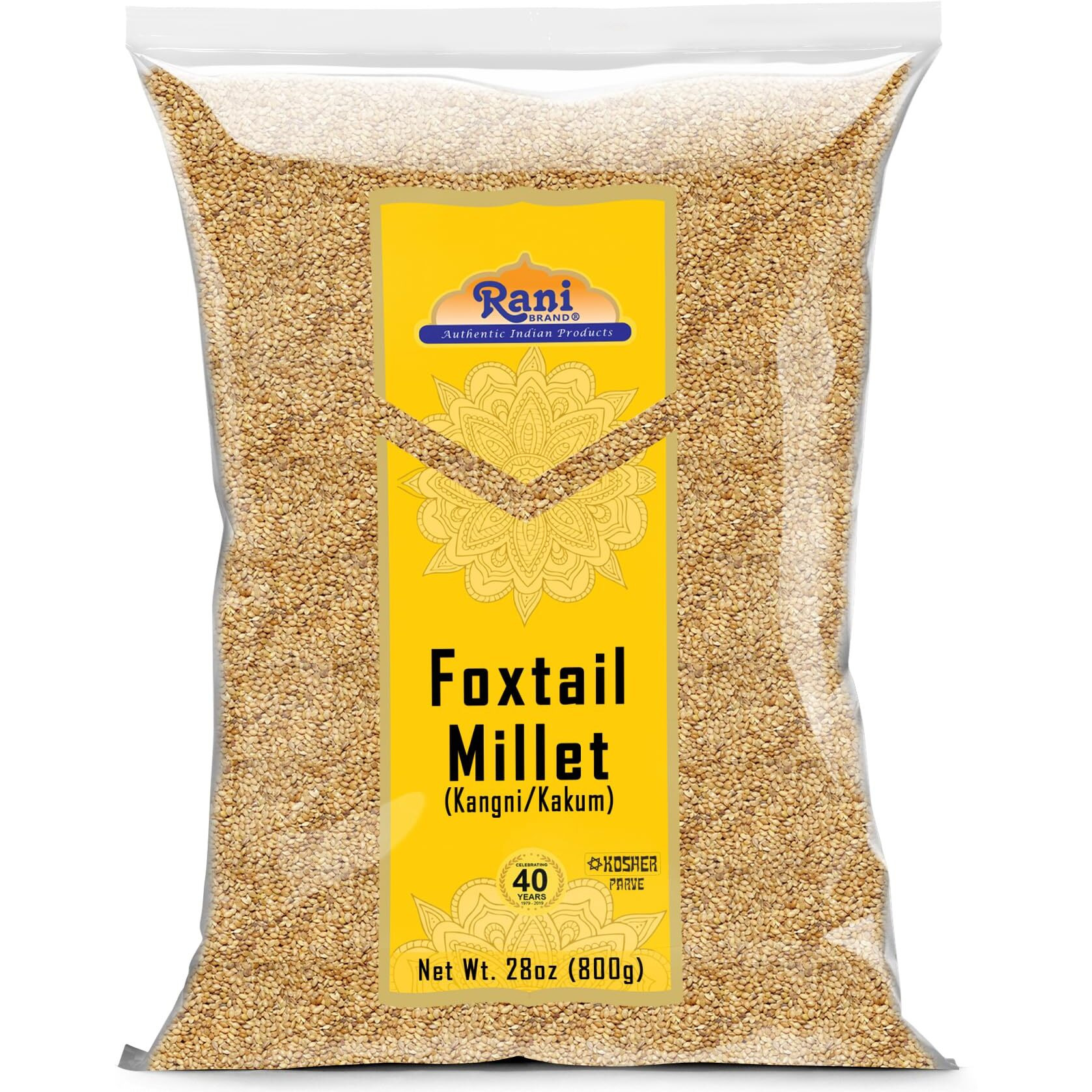 Rani Foxtail Millet Polished (Setaria italica) Ancient Grains 800g (28oz) ~ All Natural, Gluten Friendly, NON-GMO, Kosher, Vegan, Indian Origin, Kangi/Kakum/Navane/Tenai/Korralu/Korra