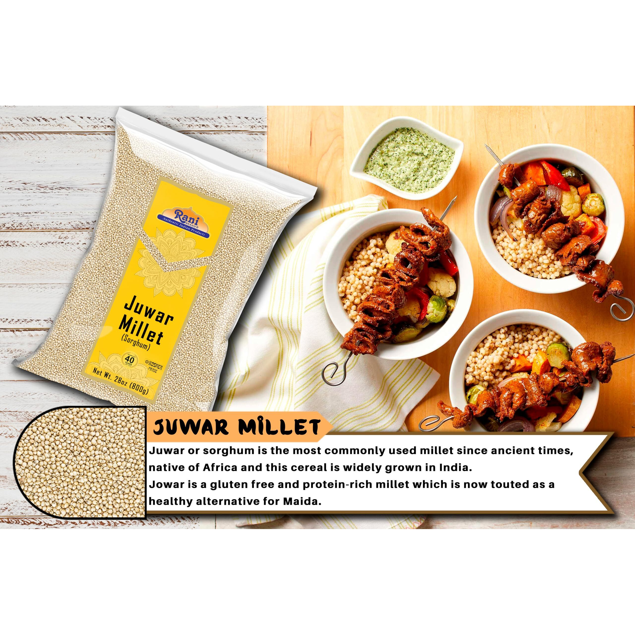 Rani Juwar Millet (Sorghum) Whole Ancient Grain Seeds 28oz (1.75lbs) 800g ~ All Natural, Gluten Friendly, NON-GMO, Kosher, Vegan, Indian Origin