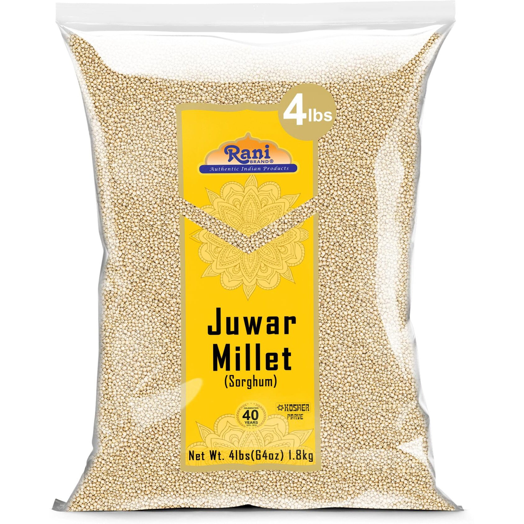 Rani Juwar Millet (Sorghum) Whole Ancient Grain Seeds 64oz (4lbs) 1.81kg ~ All Natural, Gluten Friendly, NON-GMO, Kosher, Vegan, Indian Origin