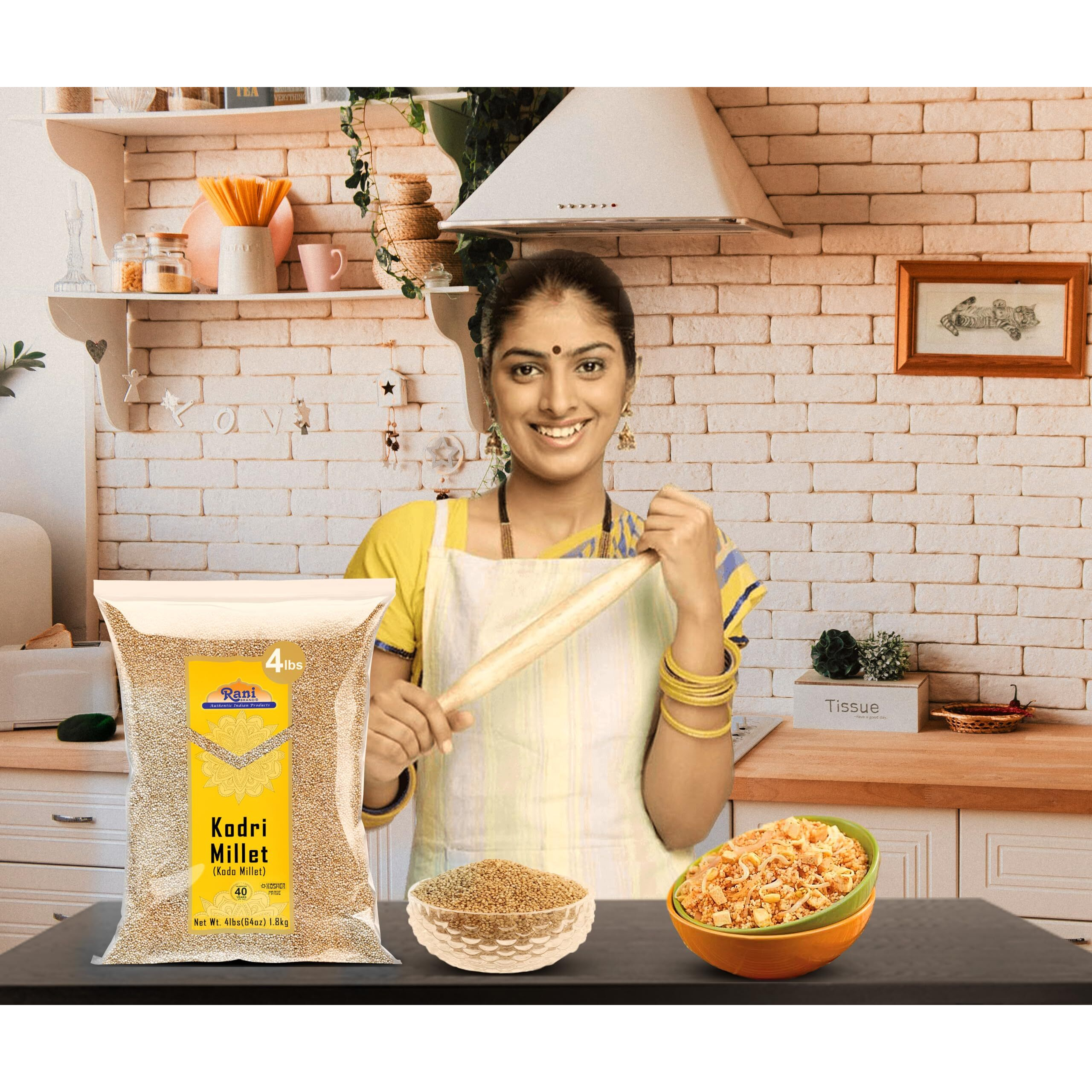 Rani Kodri (Polished Kodo Millet Seeds) Ancient Grains, 64oz (4lbs) 1.81kg ~ All Natural, Gluten Friendly, NON-GMO, Kosher, Vegan, Indian Origin (Varagu/Kodra/Harka)