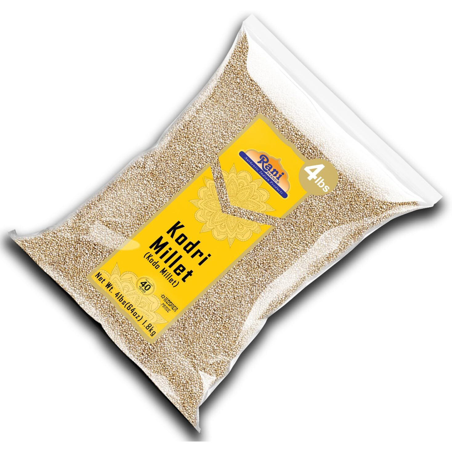 Rani Kodri (Polished Kodo Millet Seeds) Ancient Grains, 64oz (4lbs) 1.81kg ~ All Natural, Gluten Friendly, NON-GMO, Kosher, Vegan, Indian Origin (Varagu/Kodra/Harka)