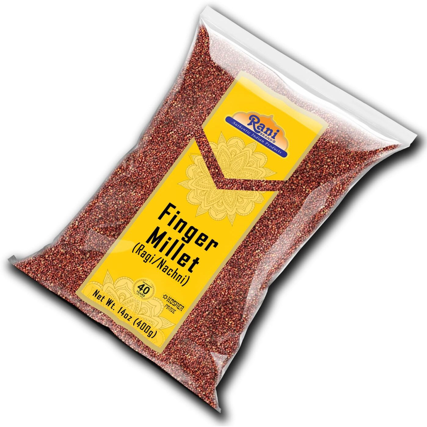 Rani Ragi Finger Millet (Eleusine Coracana) Whole Ancient Grain Seeds 14oz (400g) ~ All Natural, Gluten Friendly, NON-GMO, Kosher, Vegan, Indian Origin