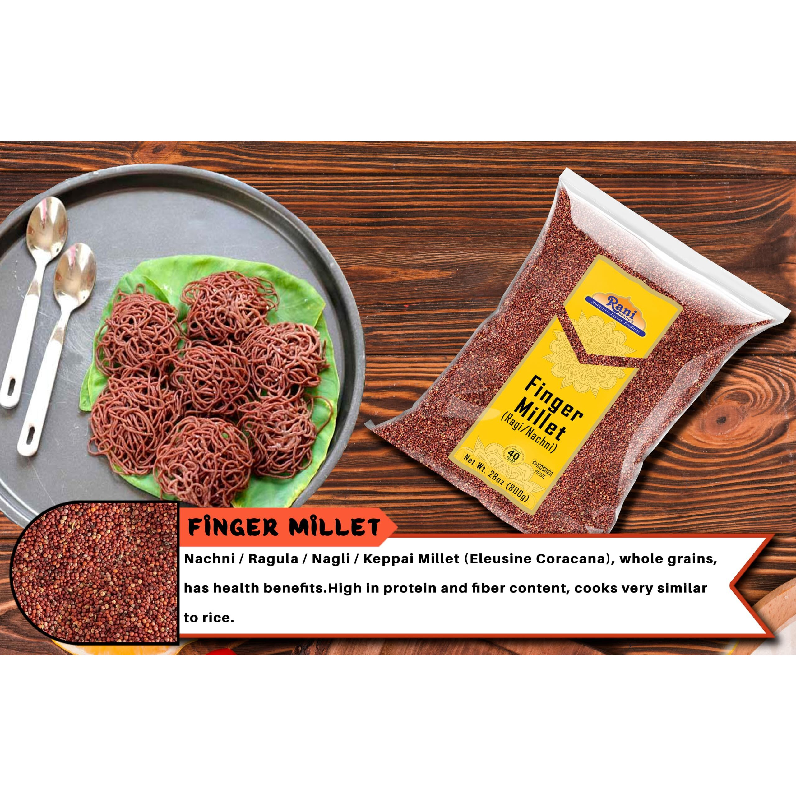 Rani Ragi Finger Millet (Eleusine Coracana) Whole Ancient Grain Seeds 28oz (800g) ~ All Natural, Gluten Friendly, NON-GMO, Kosher, Vegan, Indian Origin