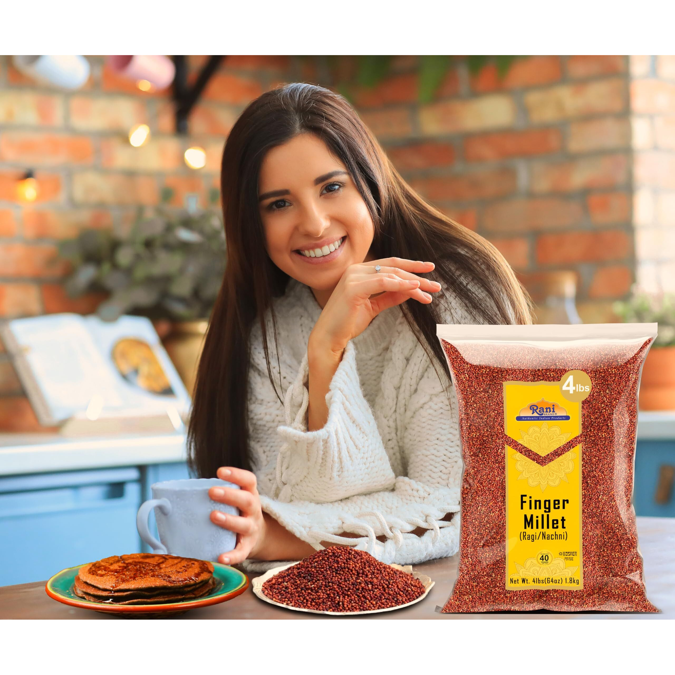 Rani Ragi Finger Millet (Eleusine Coracana) Whole Ancient Grain Seeds 64oz (4lbs) 1.81kg Bulk ~ All Natural, Gluten Friendly, NON-GMO, Kosher, Vegan, Indian Origin