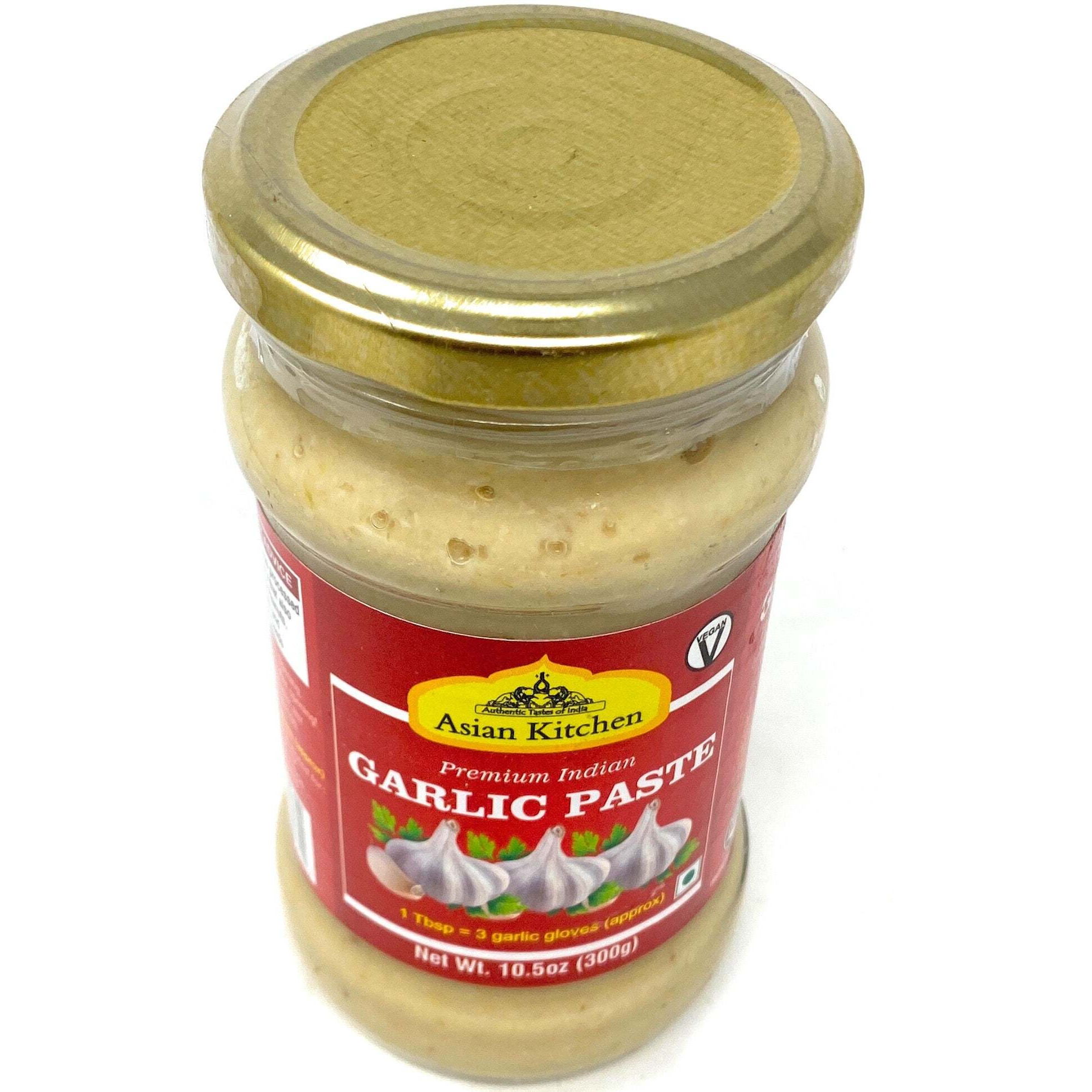 Asian Kitchen Garlic Cooking Paste 10.5oz (300g) Glass Jar ~ Vegan, Gluten Free, NON-GMO, No Colors, Indian Origin