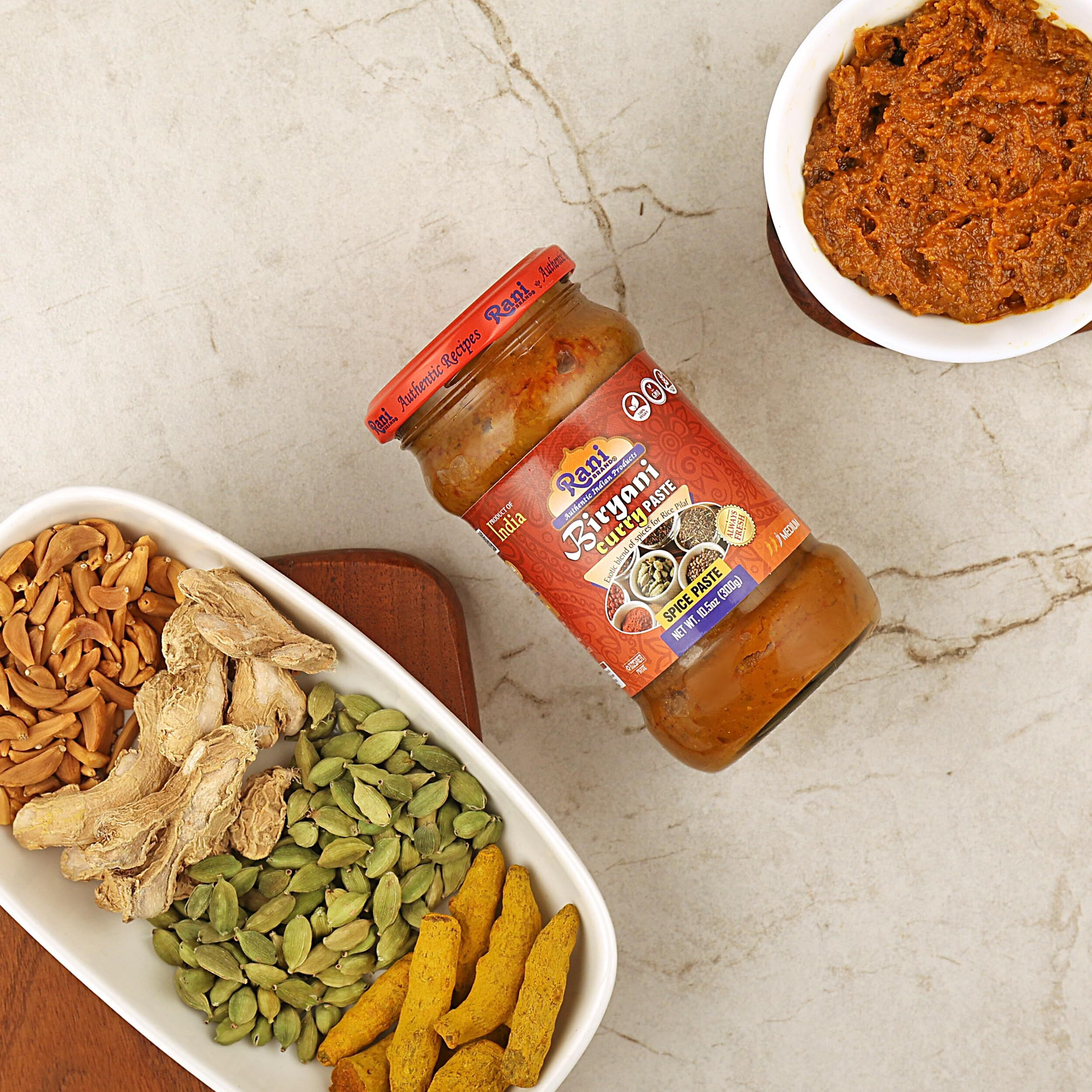 Rani Biryani Masala Curry Paste (Cooking Spice Paste for Indian Rice Dishes, Pullao/Pilau) 10.5oz (300g) Glass Jar, Pack of 5+1 FREE ~ All Natural, Vegan, No Colors, Gluten Free, NON-GMO