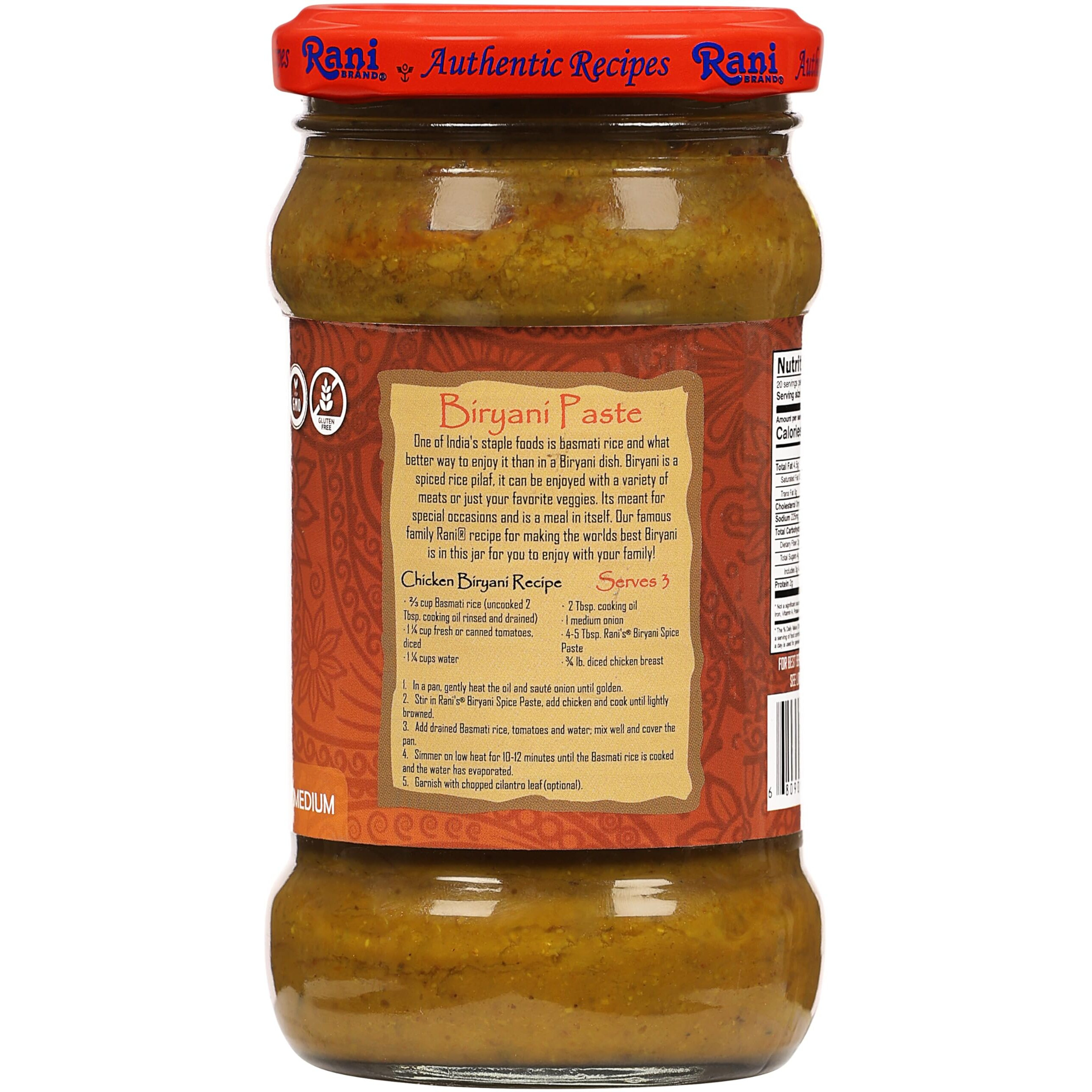 Rani Biryani Masala Curry Paste (Cooking Spice Paste for Indian Rice Dishes, Pullao/Pilau) 10.5oz (300g) Glass Jar, Pack of 5+1 FREE ~ All Natural, Vegan, No Colors, Gluten Free, NON-GMO
