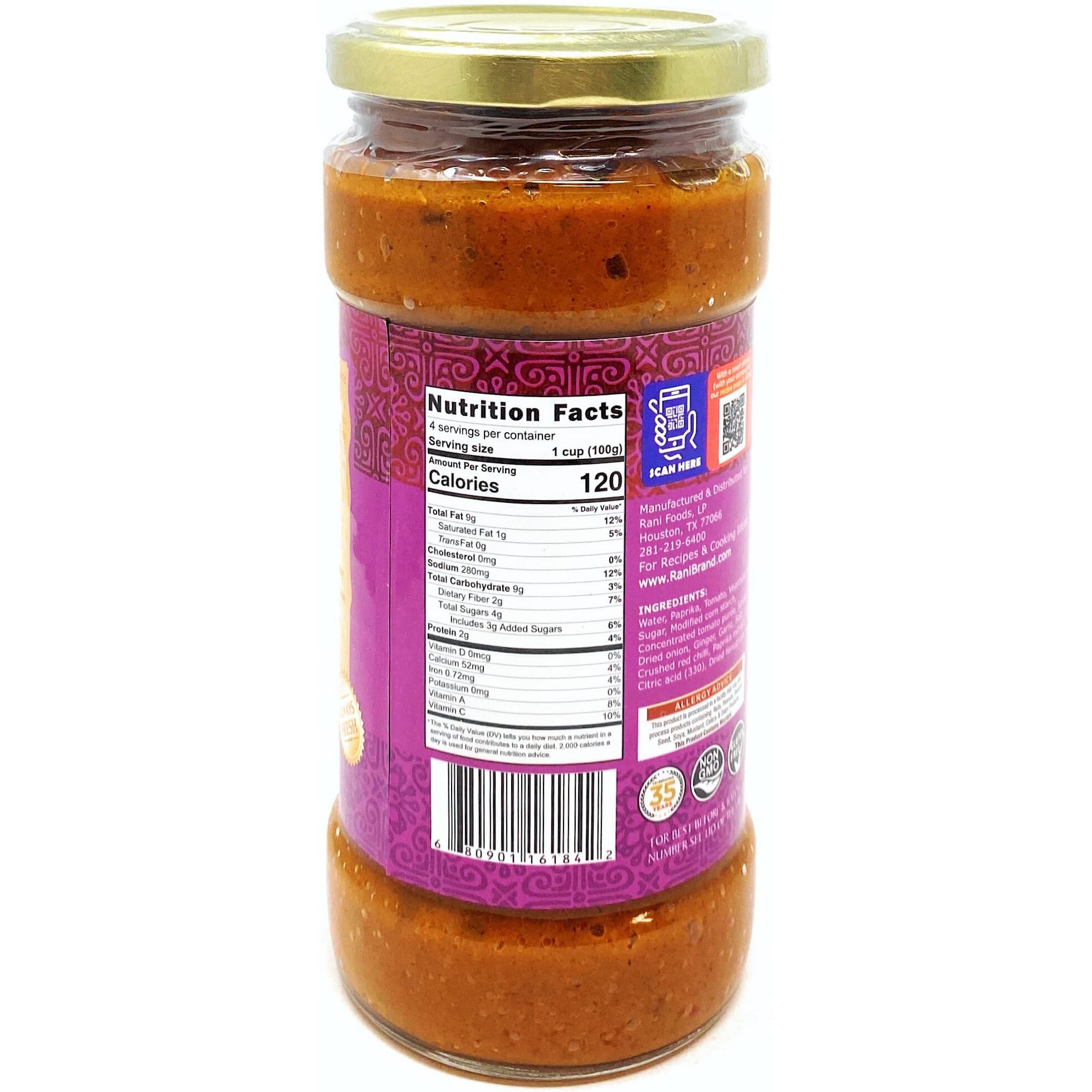 Rani Chili Chicken Vegan Simmer Sauce (Ginger, Garlic, Tomatoes & Spices) 14oz (400g) Glass Jar, Pack of 5+1FREE ~ Easy to Use, Vegan, No Colors, All Natural, NON-GMO, Gluten Free, Indian Origin