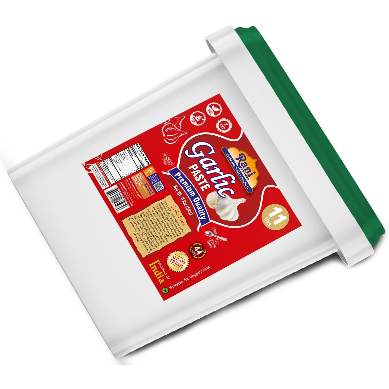 Rani Garlic Cooking Paste 176oz (11lbs) 5kg Bulk ~ Vegan, Gluten Free, NON-GMO, Kosher, No Colors, Indian Origin