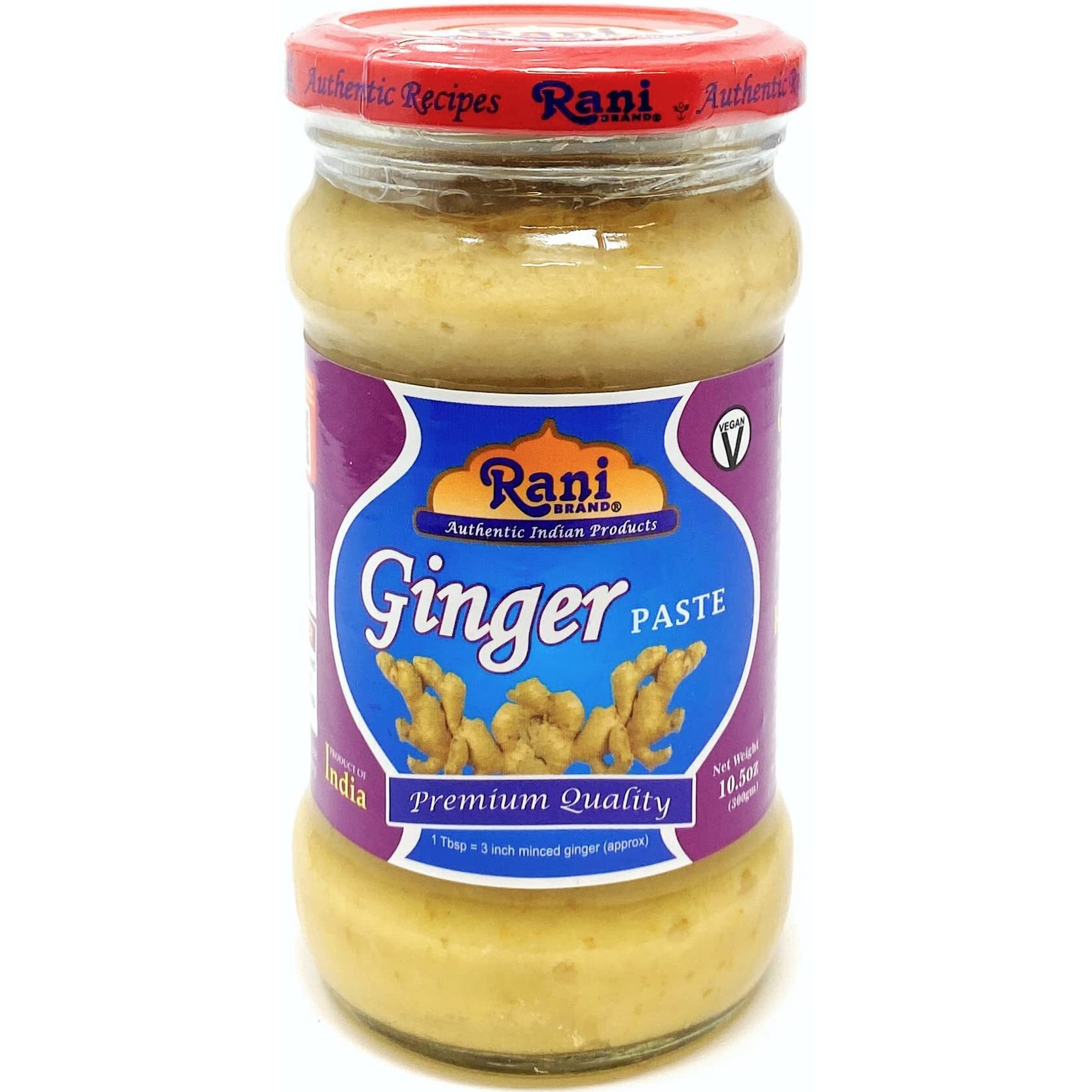 Rani Ginger Cooking Paste 10.58oz (300g) Glass Jar, Pack of 5+1 FREE ~ Vegan, Gluten Free, NON-GMO, No Colors, Indian Origin