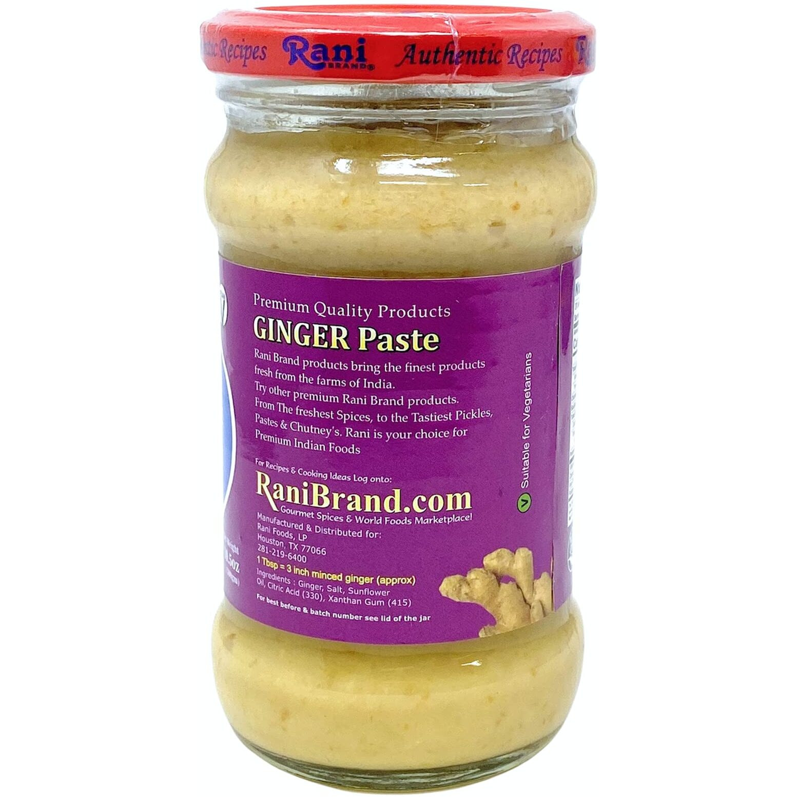 Rani Ginger Cooking Paste 10.58oz (300g) Glass Jar, Pack of 5+1 FREE ~ Vegan, Gluten Free, NON-GMO, No Colors, Indian Origin