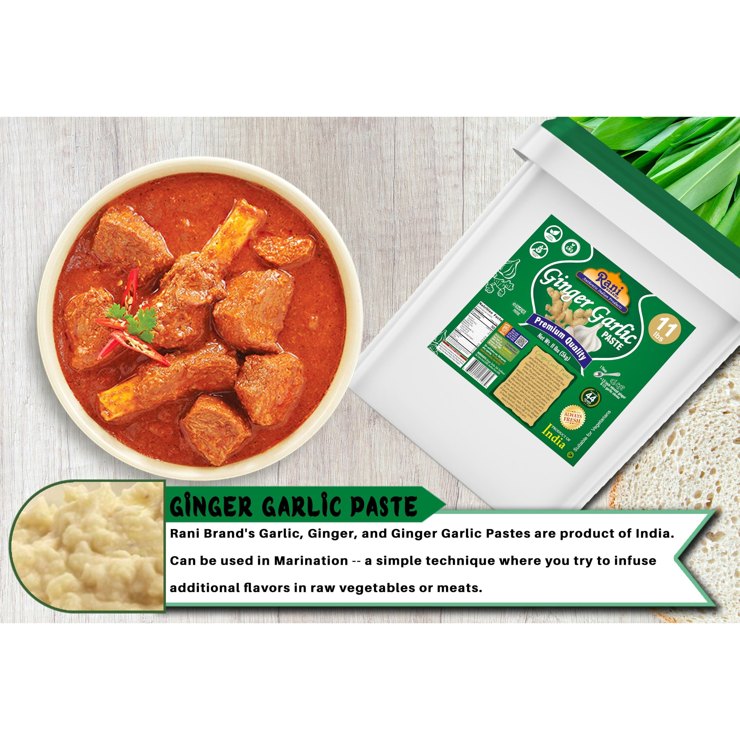 Rani Ginger Garlic Cooking Paste 176oz (11lbs) 5kg Bulk ~ Vegan, Gluten Free, NON-GMO, Kosher, No Colors, Indian Origin