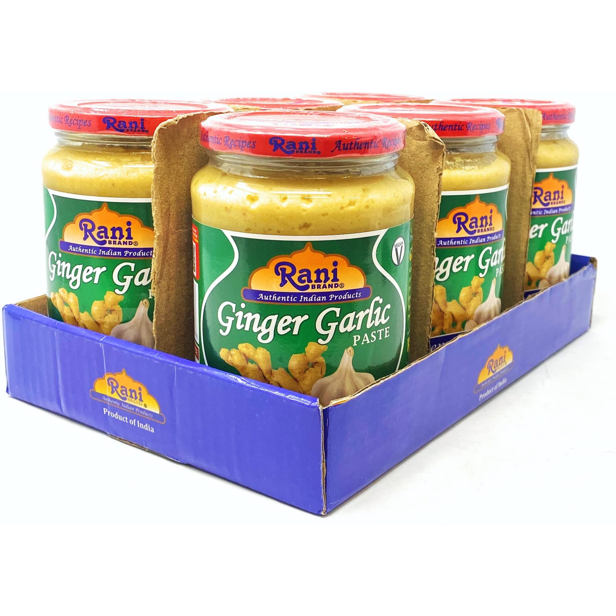 Rani Ginger Garlic Cooking Paste 26.5oz (750g) Glass Jar, Pack of 5+1 FREE ~ Vegan, Gluten Free, NON-GMO, No Colors, Indian Origin