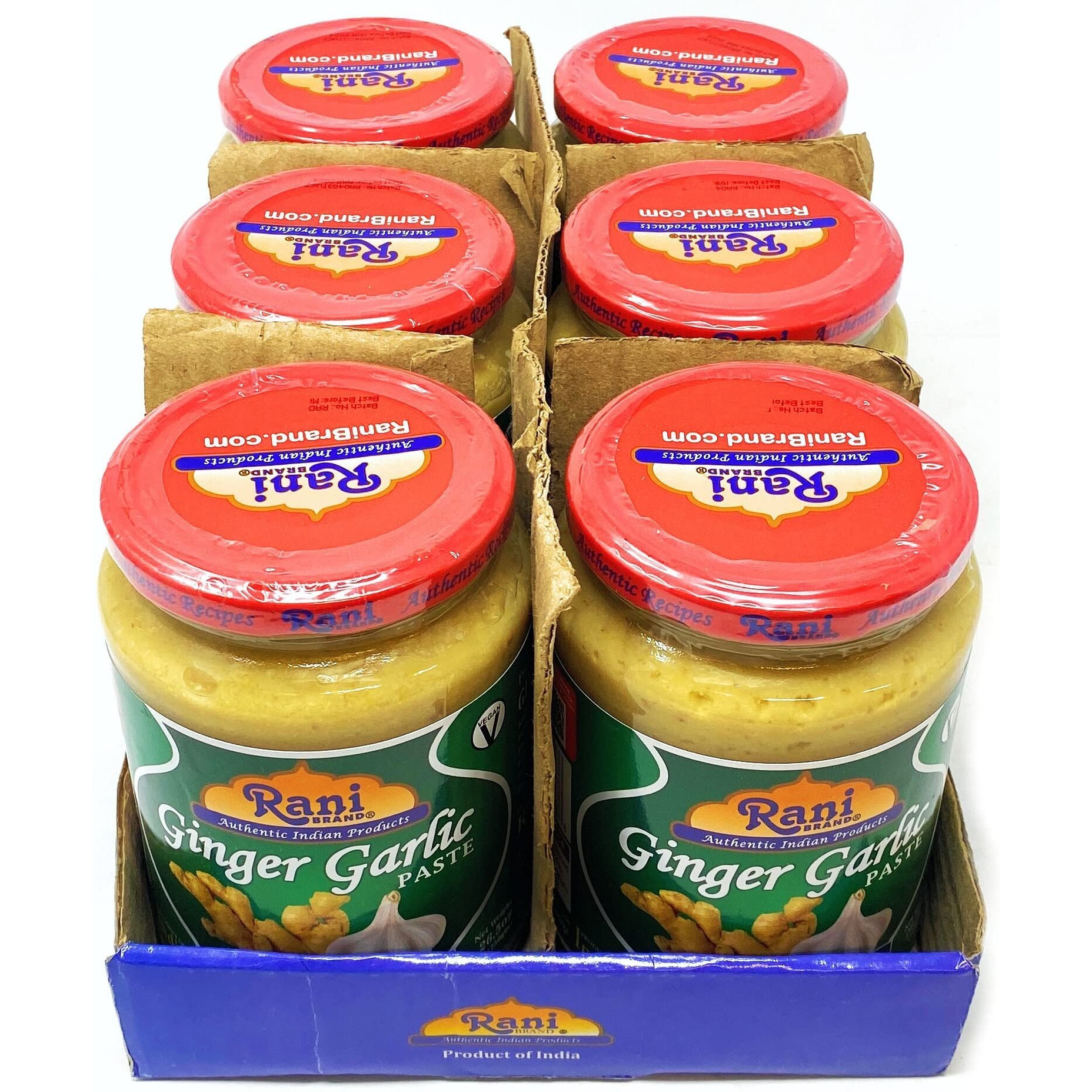 Rani Ginger Garlic Cooking Paste 26.5oz (750g) Glass Jar, Pack of 5+1 FREE ~ Vegan, Gluten Free, NON-GMO, No Colors, Indian Origin