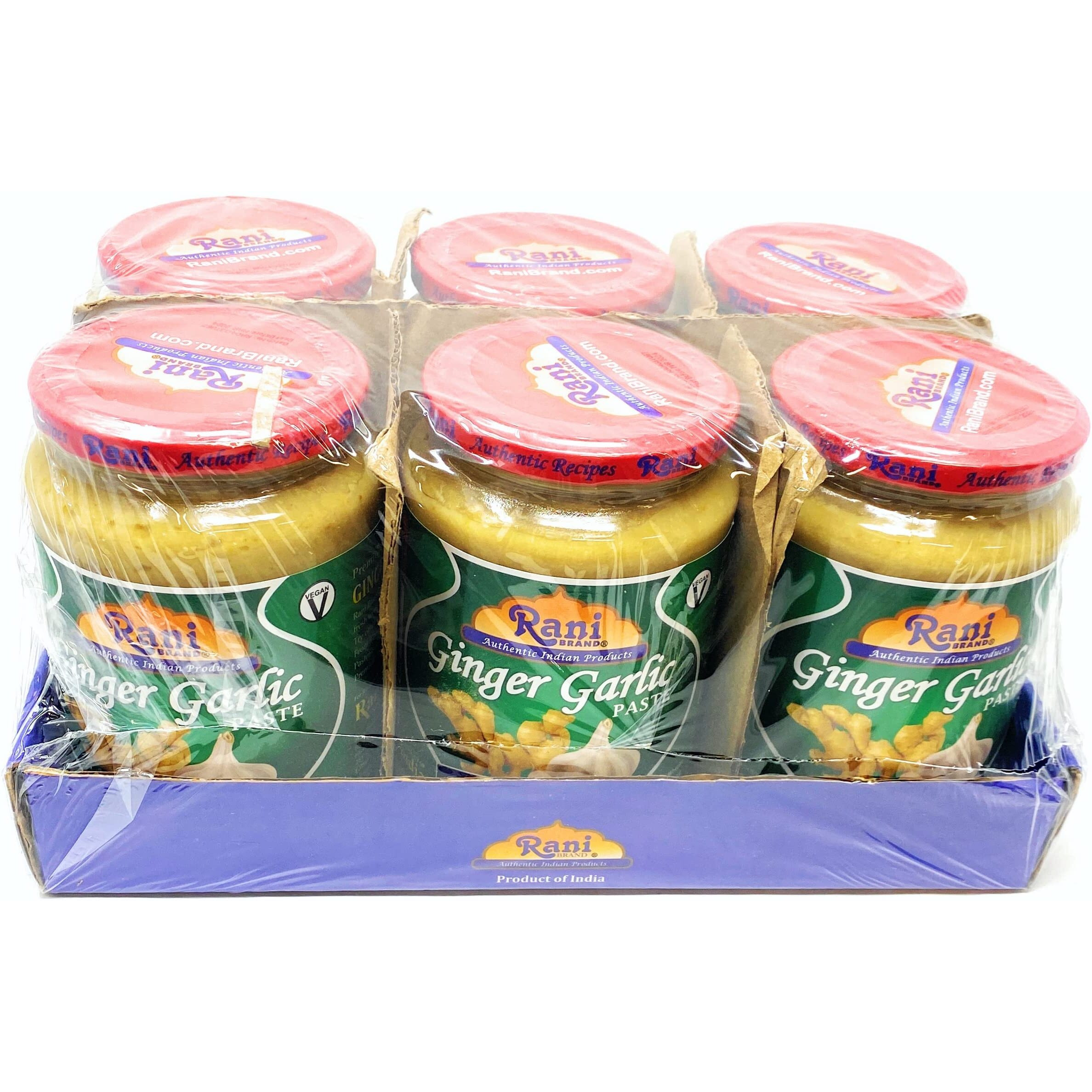 Rani Ginger Garlic Cooking Paste 26.5oz (750g) Glass Jar, Pack of 5+1 FREE ~ Vegan, Gluten Free, NON-GMO, No Colors, Indian Origin