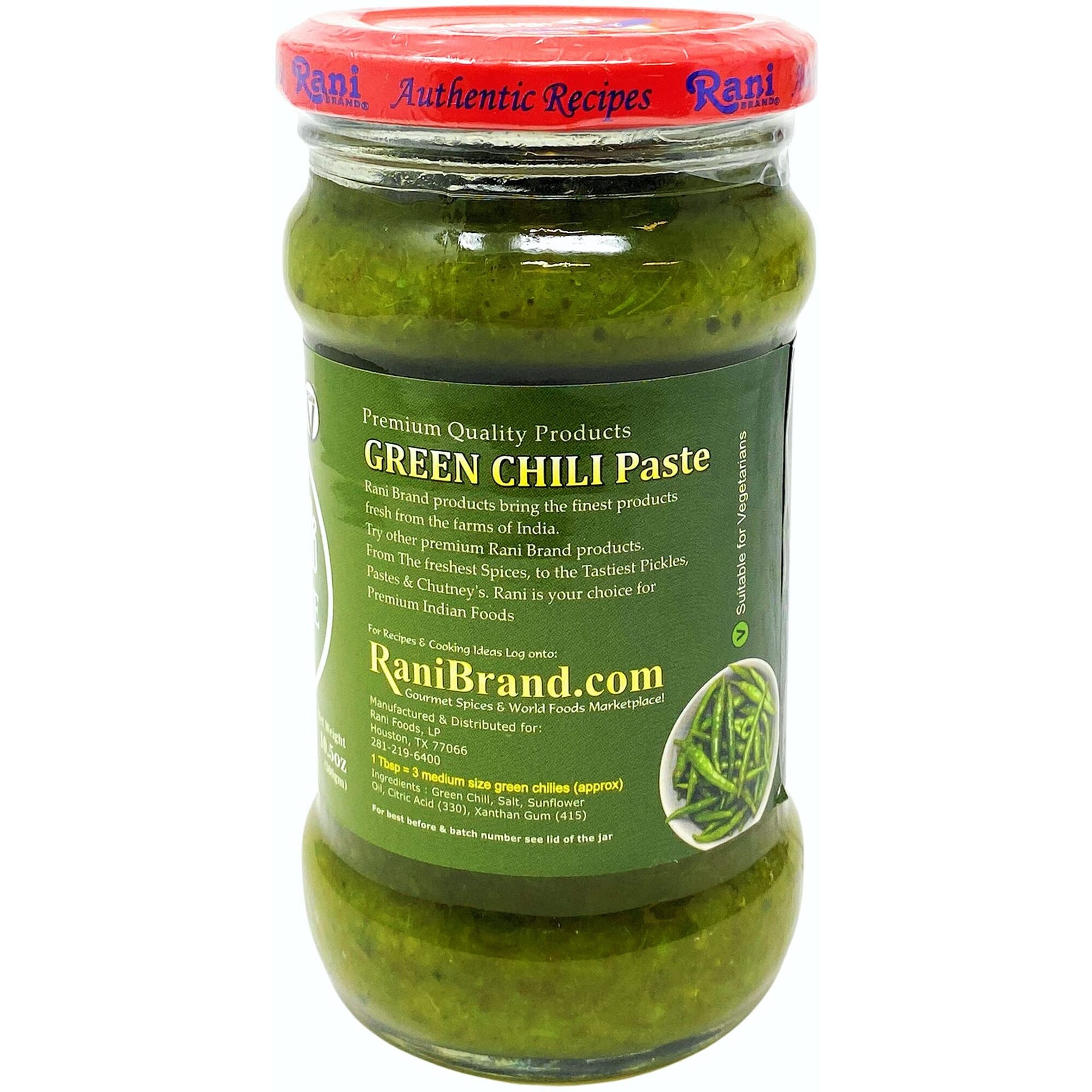Rani Green Chilli Cooking Paste 10.58oz (300g) Glass Jar, Pack of 5+1 FREE ~ Vegan, Gluten Free, NON-GMO, No Colors, Indian Origin