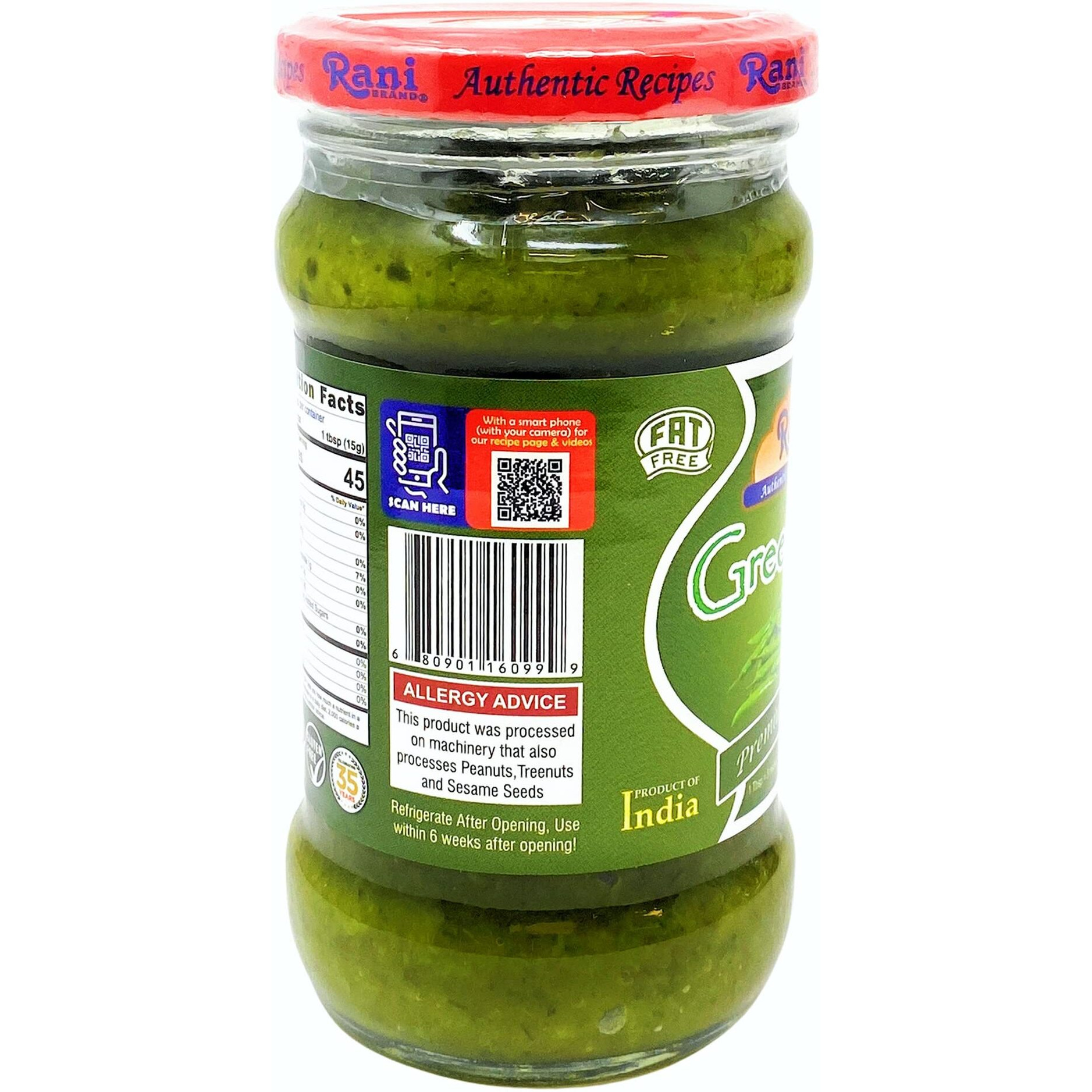 Rani Green Chilli Cooking Paste 10.58oz (300g) Glass Jar, Pack of 5+1 FREE ~ Vegan, Gluten Free, NON-GMO, No Colors, Indian Origin