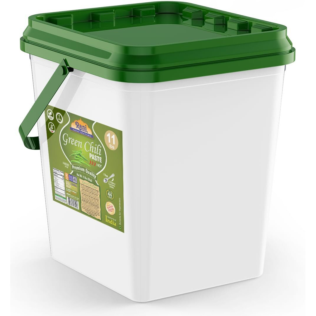 Rani Green Chilli Cooking Paste 176oz (11lbs) 5kg Bulk ~ Vegan, Gluten Free, NON-GMO, Kosher, No Colors, Indian Origin