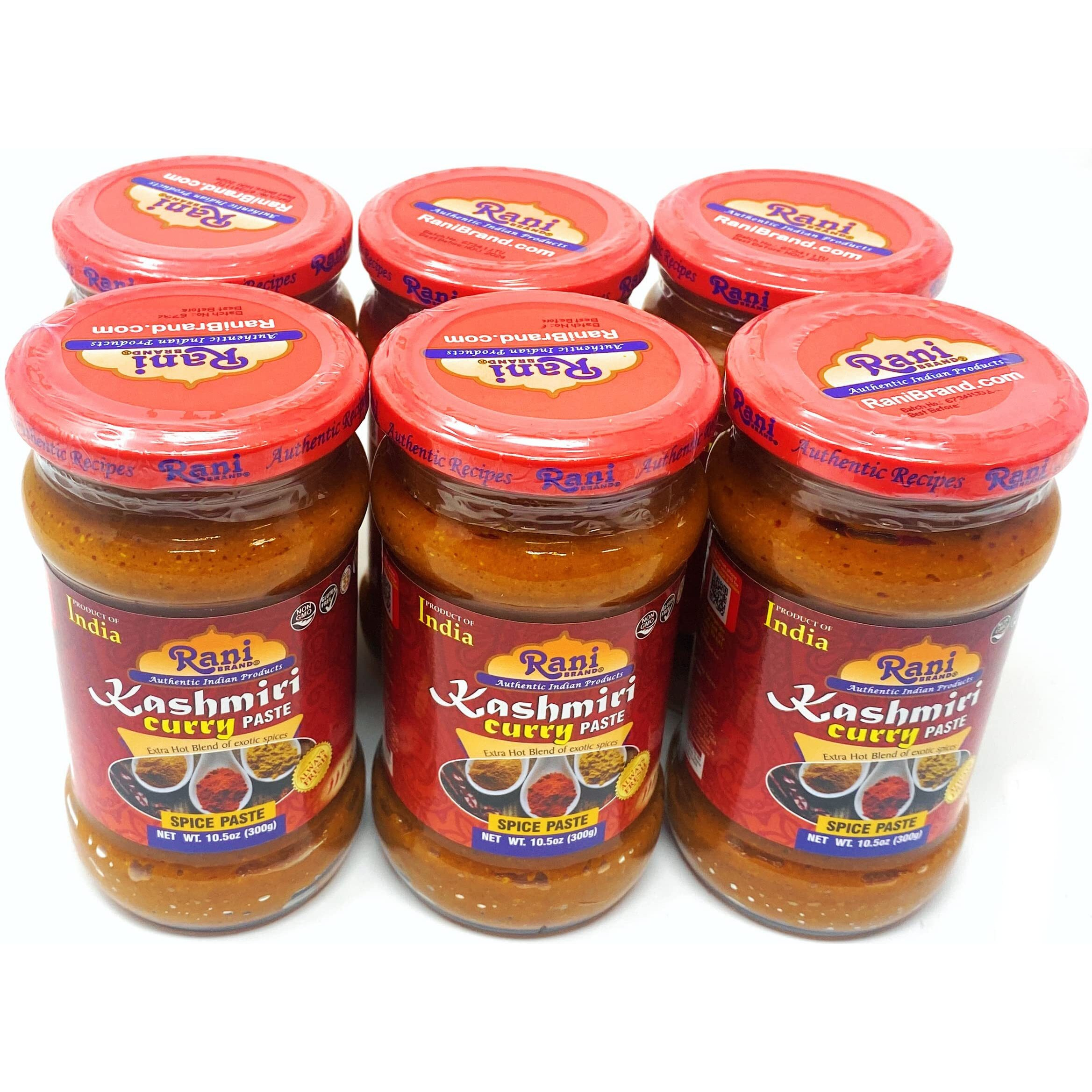 Rani Kashmiri Masala Curry Paste 10.5oz (300g) Glass Jar, Pack of 5+1 FREE ~ All Natural, NON-GMO, Vegan, Gluten Free, Indian Origin, Cooking Spice Paste