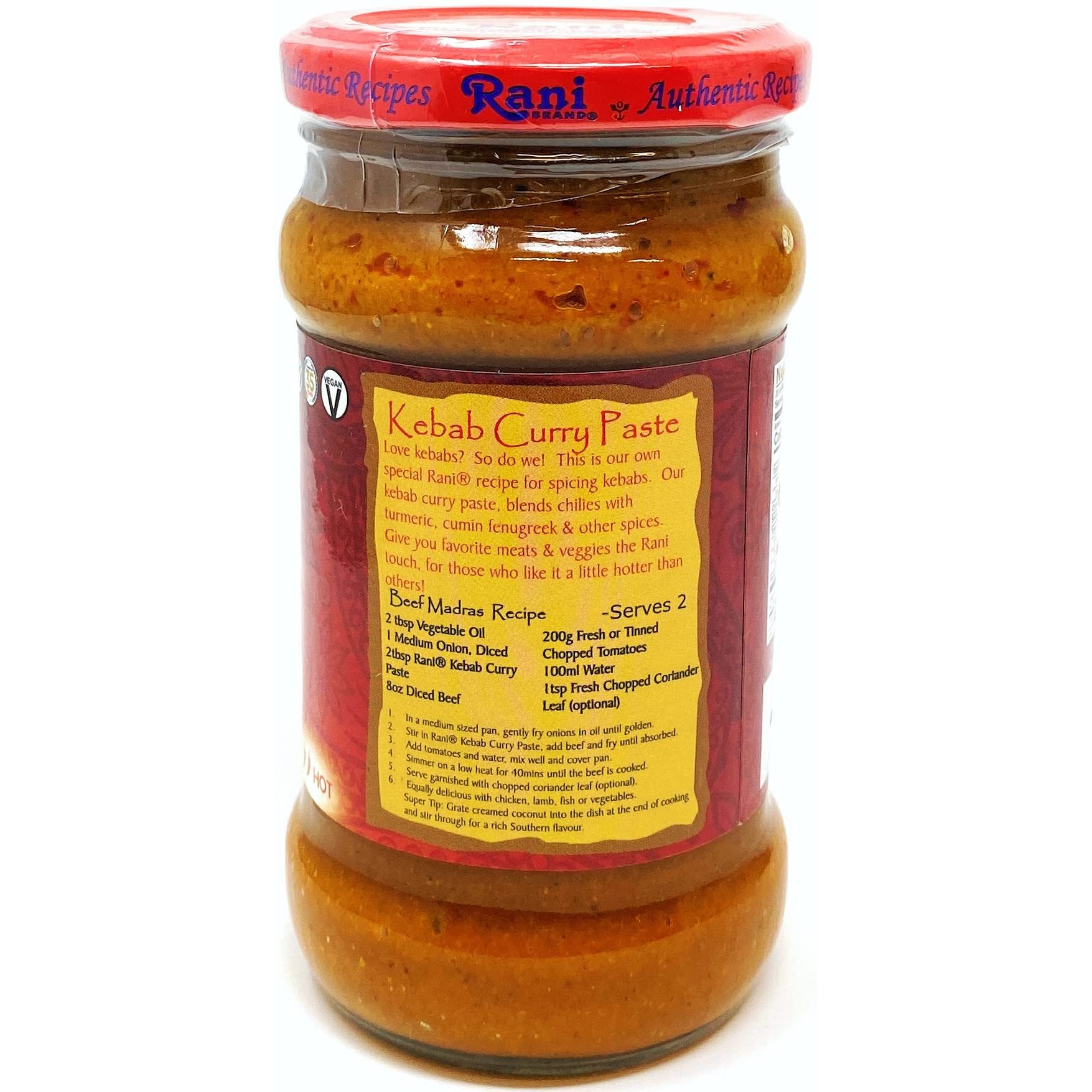 Rani Kebab Masala Paste for Meat Dishes 10.5oz (300g) Glass Jar, Pack of 5+1 FREE ~ No Colors, All Natural, NON-GMO, Vegan, Gluten Free, Indian Origin