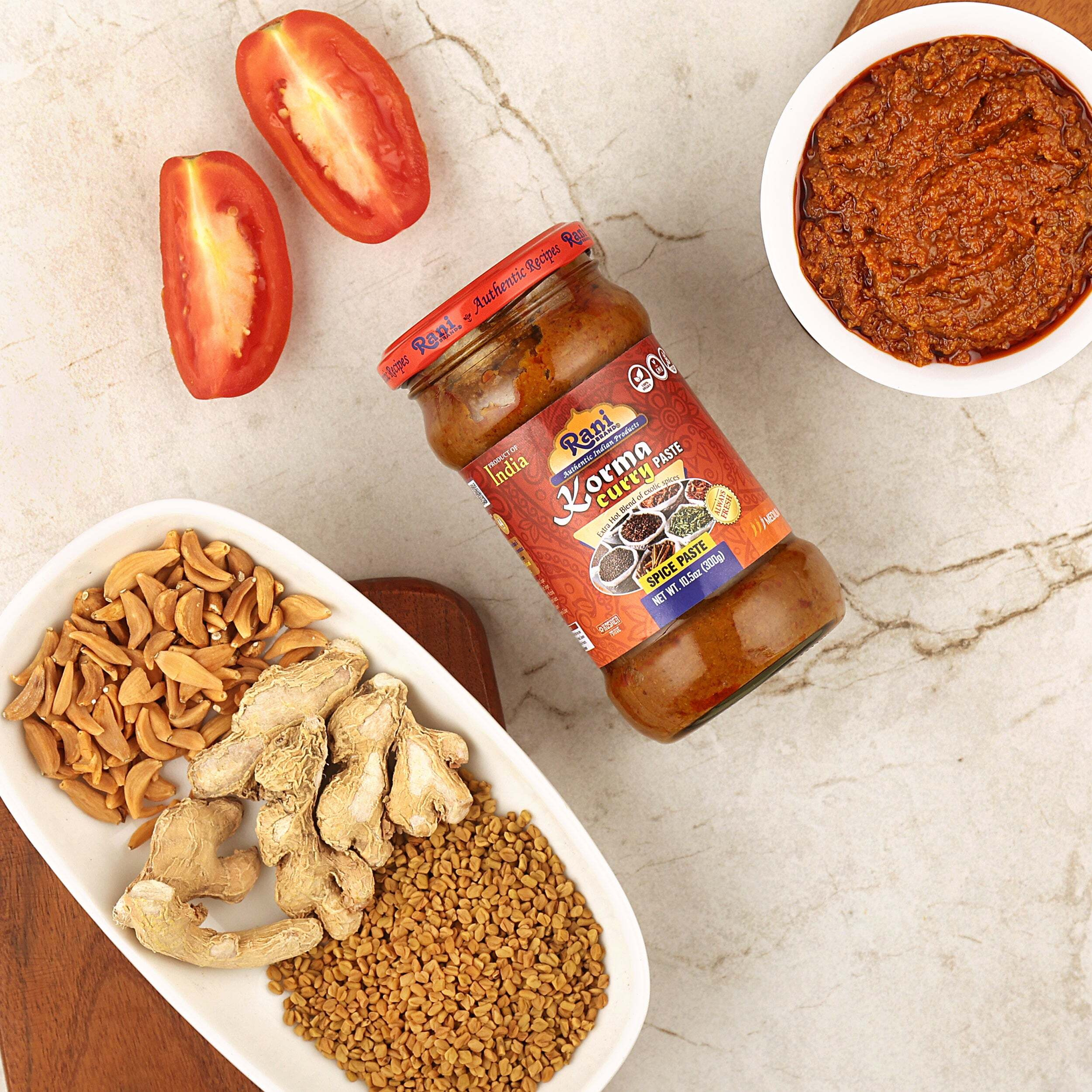 Rani Korma Curry Cooking Spice Paste 10o.5z (300g) Glass Jar, Pack of 5+1 FREE ~ No Colors, All Natural, NON-GMO, Vegan, Gluten Free, Indian Origin