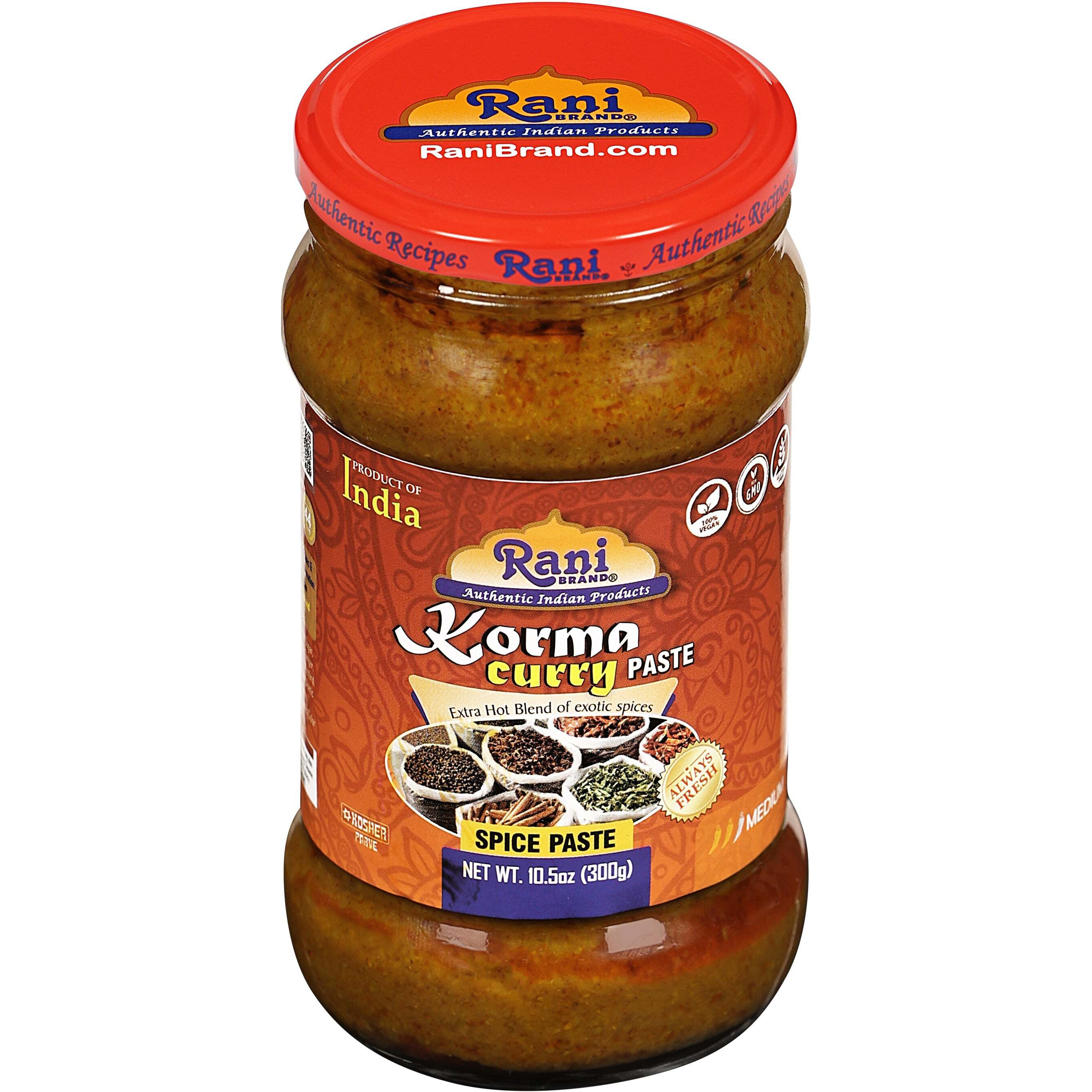 Rani Korma Curry Cooking Spice Paste 10o.5z (300g) Glass Jar, Pack of 5+1 FREE ~ No Colors, All Natural, NON-GMO, Vegan, Gluten Free, Indian Origin