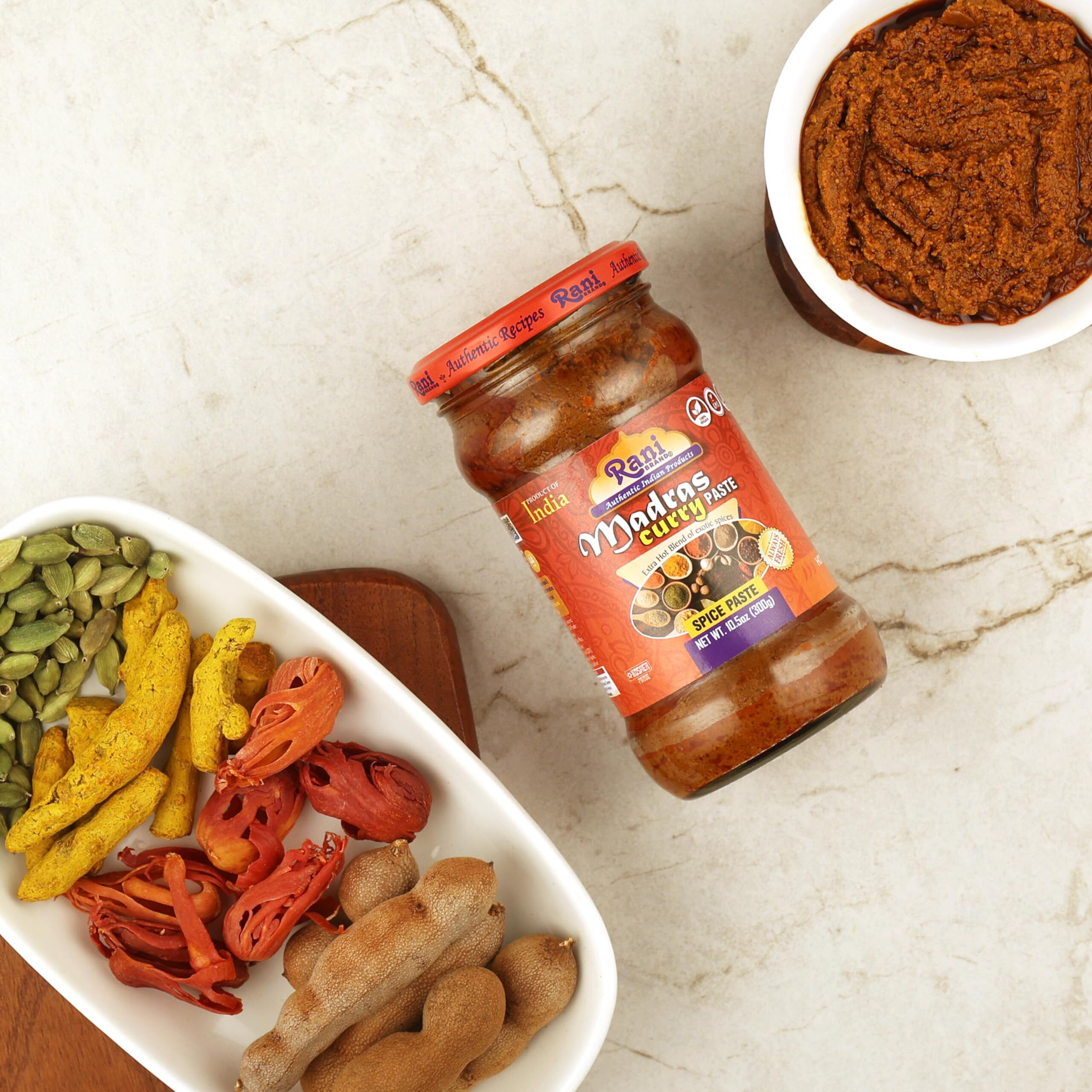 Rani Madras Curry Cooking Spice Paste 10.5oz (300g) Glass Jar, Pack of 5+1 FREE ~ No Colors, All Natural, NON-GMO, Kosher, Vegan, Gluten Free, Indian Origin