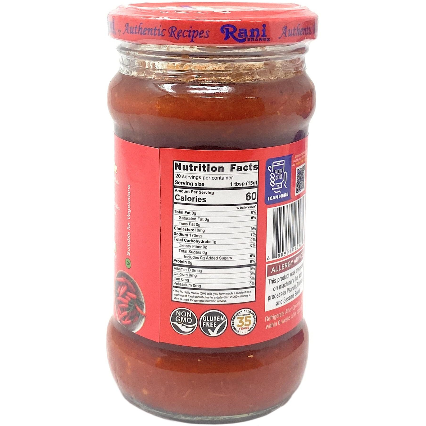 Rani Red Chilli Cooking Paste 10.58oz (300g) Glass Jar ~ Vegan, Gluten Free, NON-GMO, No Colors, Indian Origin