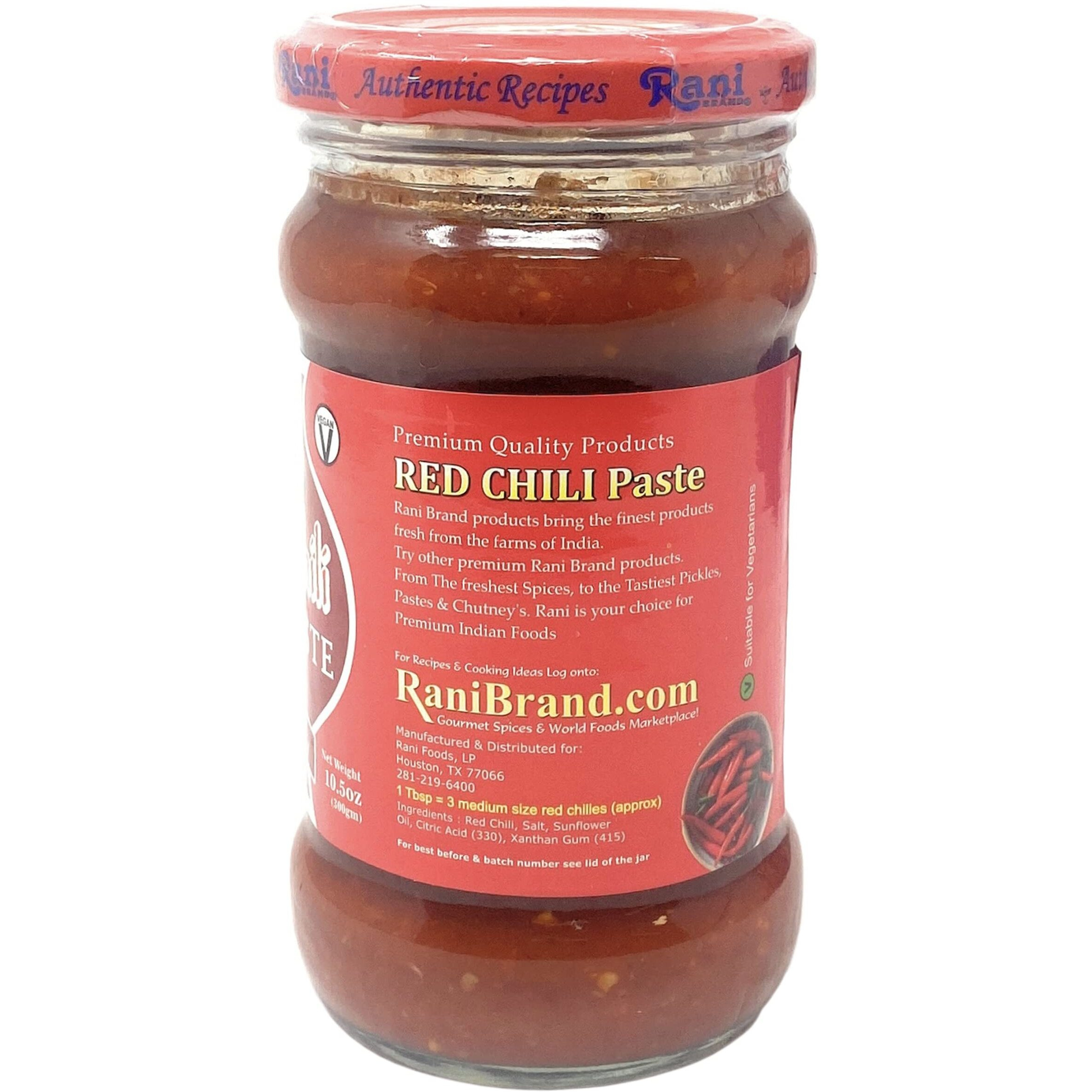 Rani Red Chilli Cooking Paste 10.58oz (300g) Glass Jar ~ Vegan, Gluten Free, NON-GMO, No Colors, Indian Origin