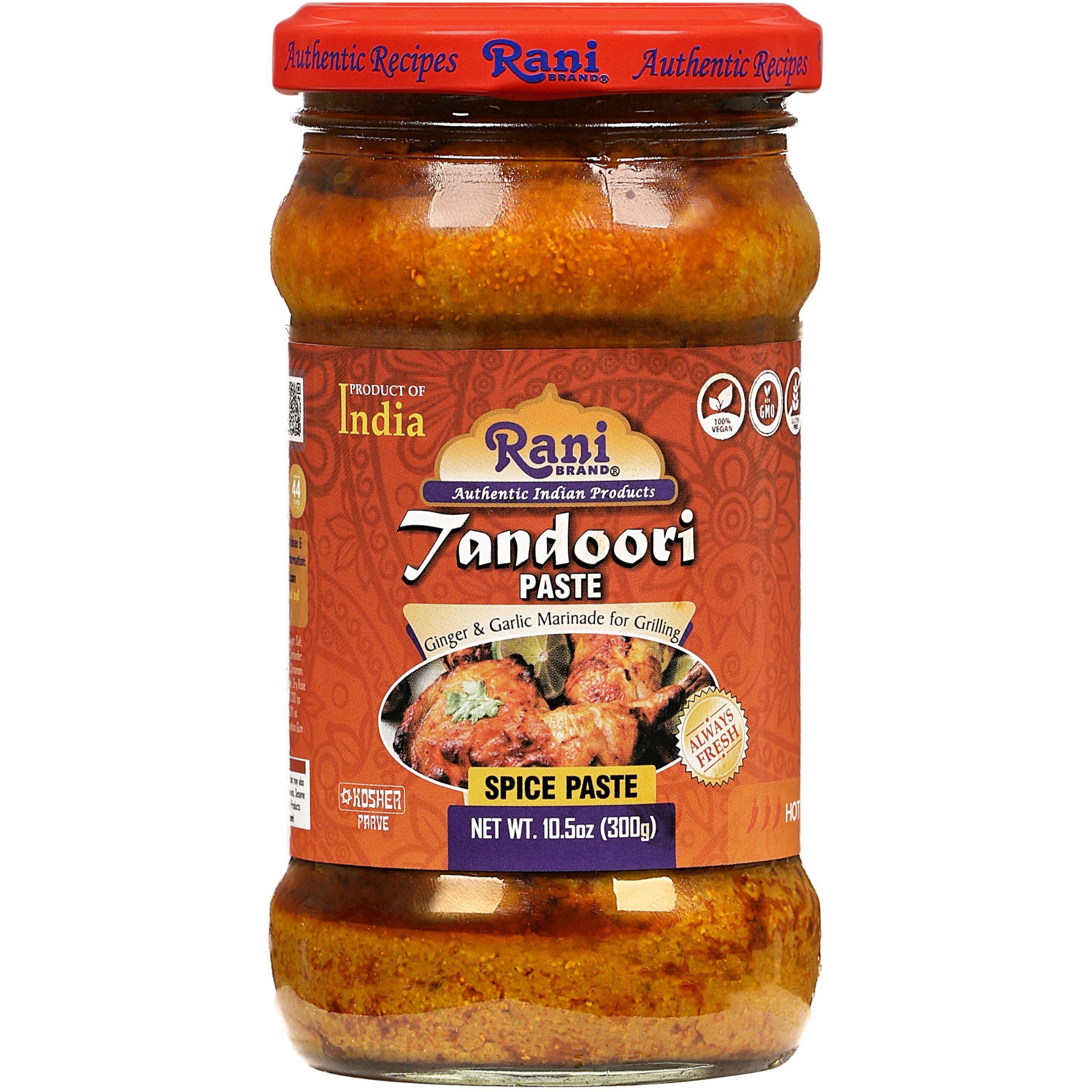 Rani Tandoori Paste (No Colors) 10.5oz (300g) Glass Jar, Pack of 5+1 FREE ~ For Tandoori Chicken, Chicken Tikka, Paneer Tikka, All Natural, NON-GMO, Vegan, Gluten Free, Indian Origin (Size 10.5oz (300g))