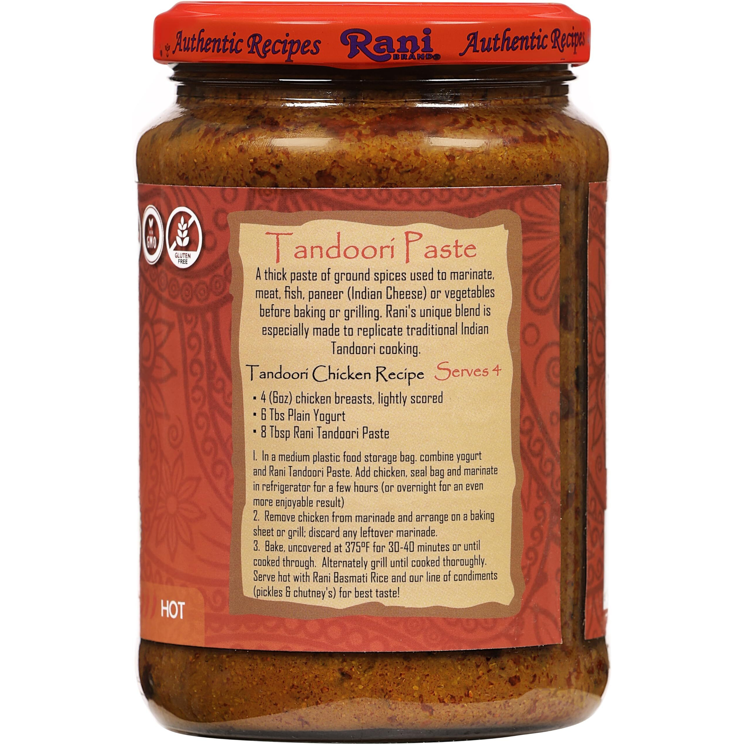 Rani Tandoori Paste (No Colors) 26.5oz (750g) Glass Jar, Pack of 5+1 FREE ~ For Tandoori Chicken, Chicken Tikka, Paneer Tikka, All Natural, NON-GMO, Vegan, Gluten Free, Indian Origin (Size 26.5oz (750g))