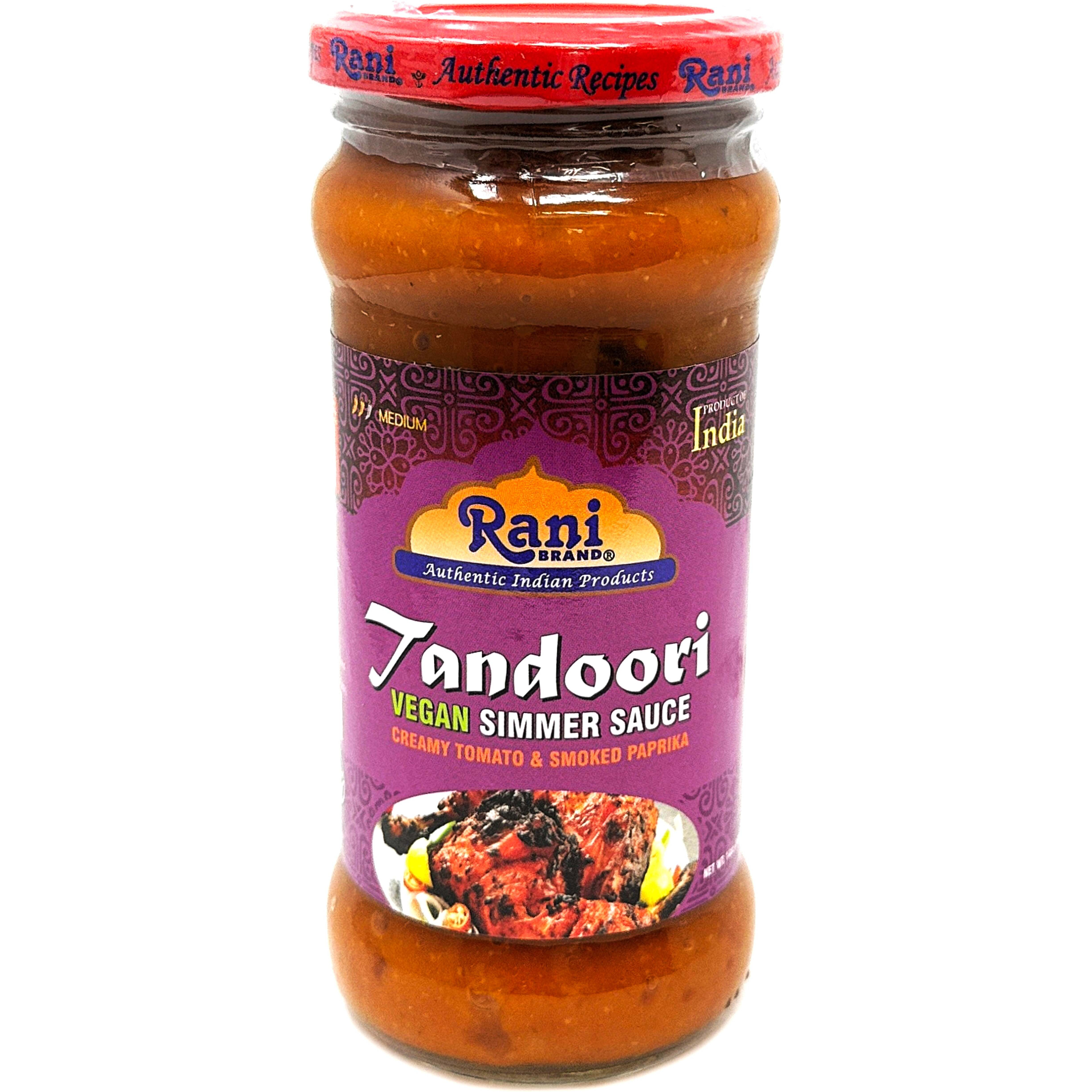 Rani Tandoori Vegan Simmer Sauce (Creamy Tomato & Smoked Paprika) 14oz (400g) Glass Jar ~ Easy to Use, Vegan, No Colors, All Natural, NON-GMO, Gluten Free, Indian Origin (Size 14oz (400g))