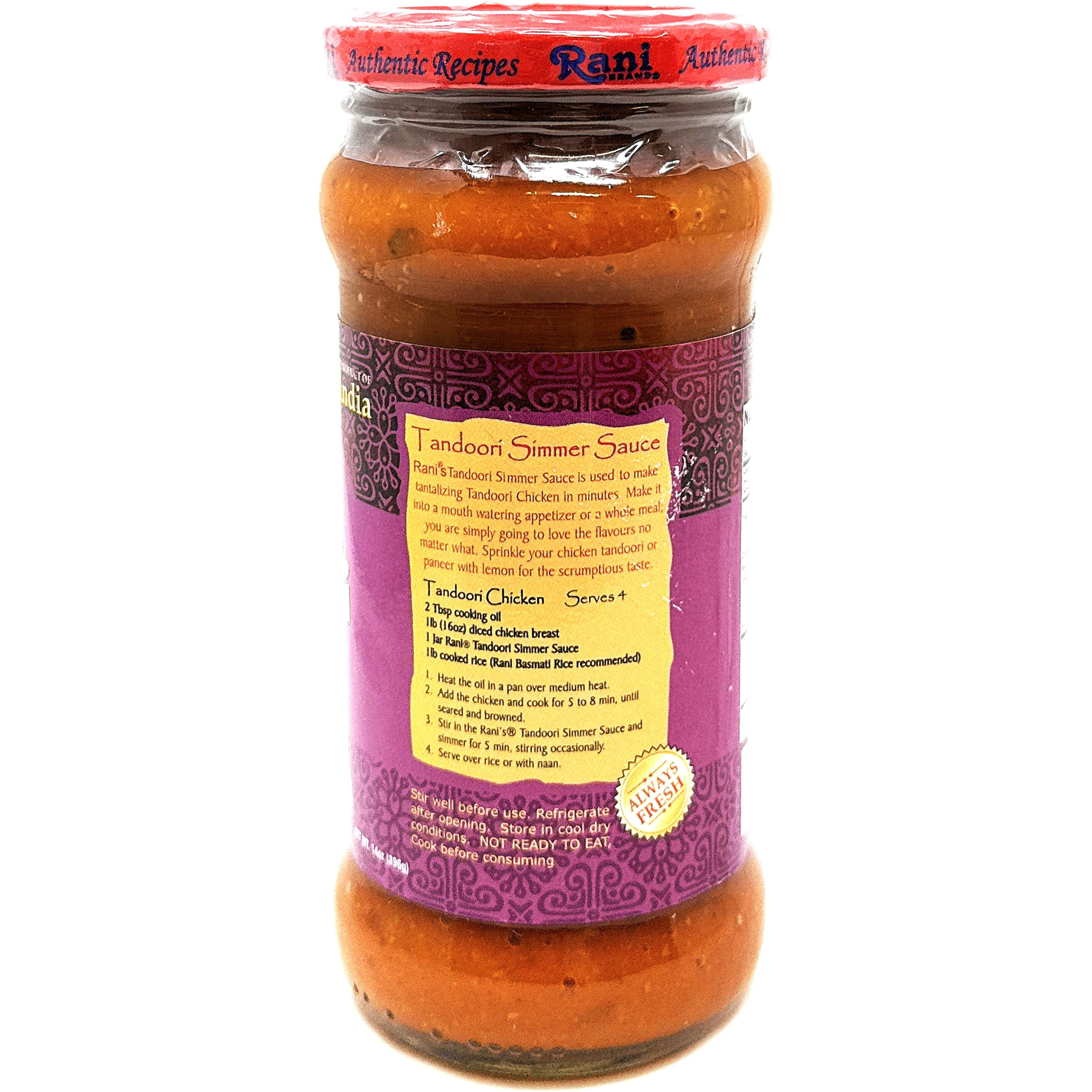 Rani Tandoori Vegan Simmer Sauce (Creamy Tomato & Smoked Paprika) 14oz (400g) Glass Jar ~ Easy to Use, Vegan, No Colors, All Natural, NON-GMO, Gluten Free, Indian Origin (Size 14oz (400g))