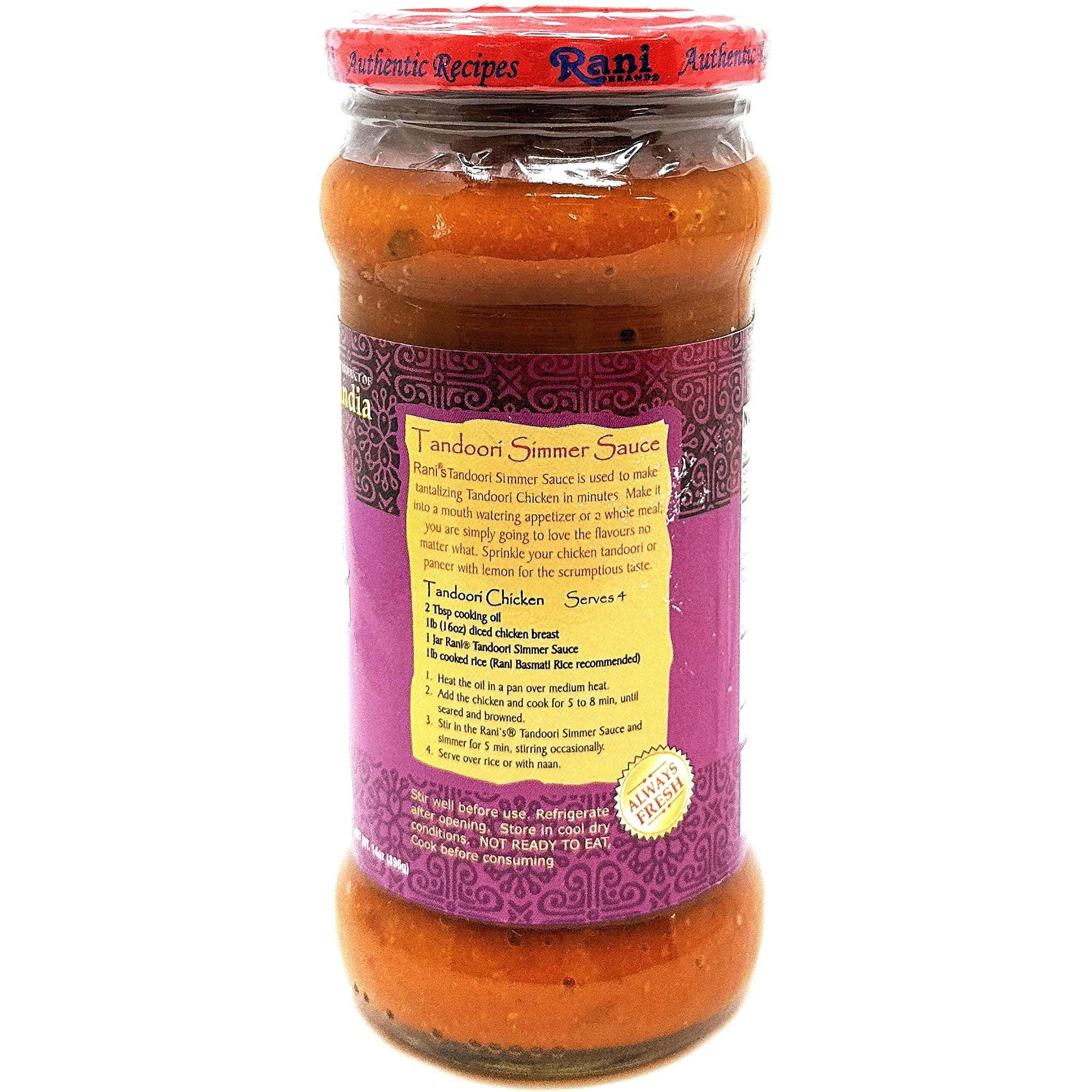 Rani Tandoori Vegan Simmer Sauce (Creamy Tomato & Smoked Paprika) 14oz (400g) Glass Jar, Pack of 5 +1 FREE ~ Easy to Use, Vegan, No Colors, All Natural, NON-GMO, Gluten Free, Indian Origin (Size 14oz (400g))