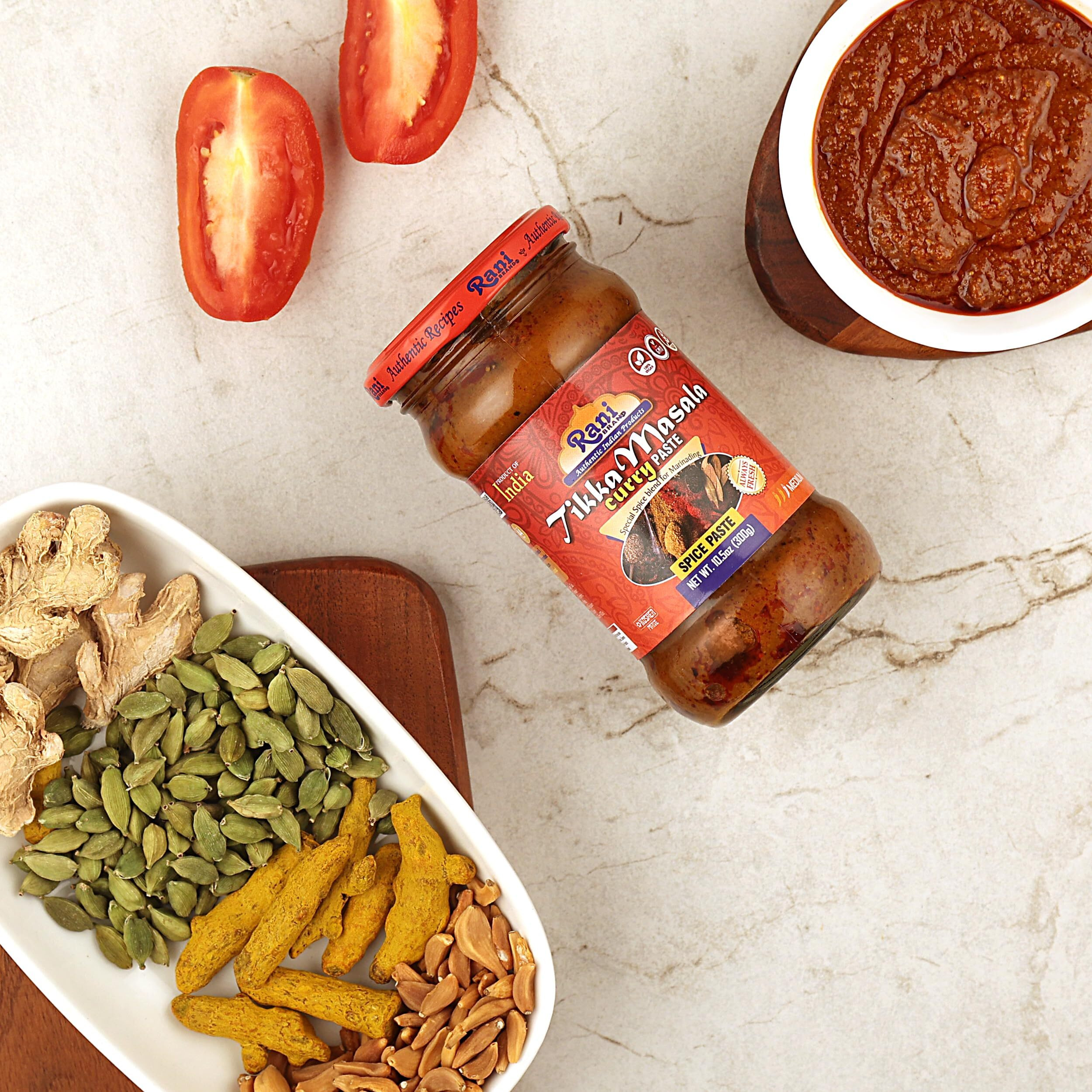 Rani Tikka Masala Cooking Spice Paste 10.5oz (300g) Glass Jar, Pack of 5+1 FREE ~ No Colors, All Natural, NON-GMO, Kosher, Vegan, Gluten Free, Indian Origin (Size 10.5oz (300g))