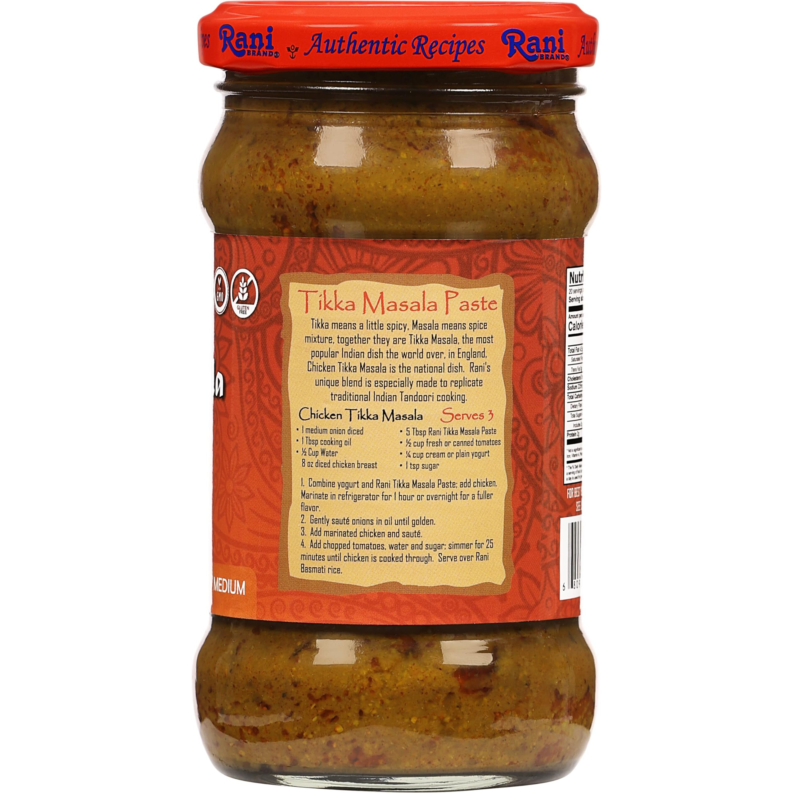 Rani Tikka Masala Cooking Spice Paste 10.5oz (300g) Glass Jar, Pack of 5+1 FREE ~ No Colors, All Natural, NON-GMO, Kosher, Vegan, Gluten Free, Indian Origin (Size 10.5oz (300g))