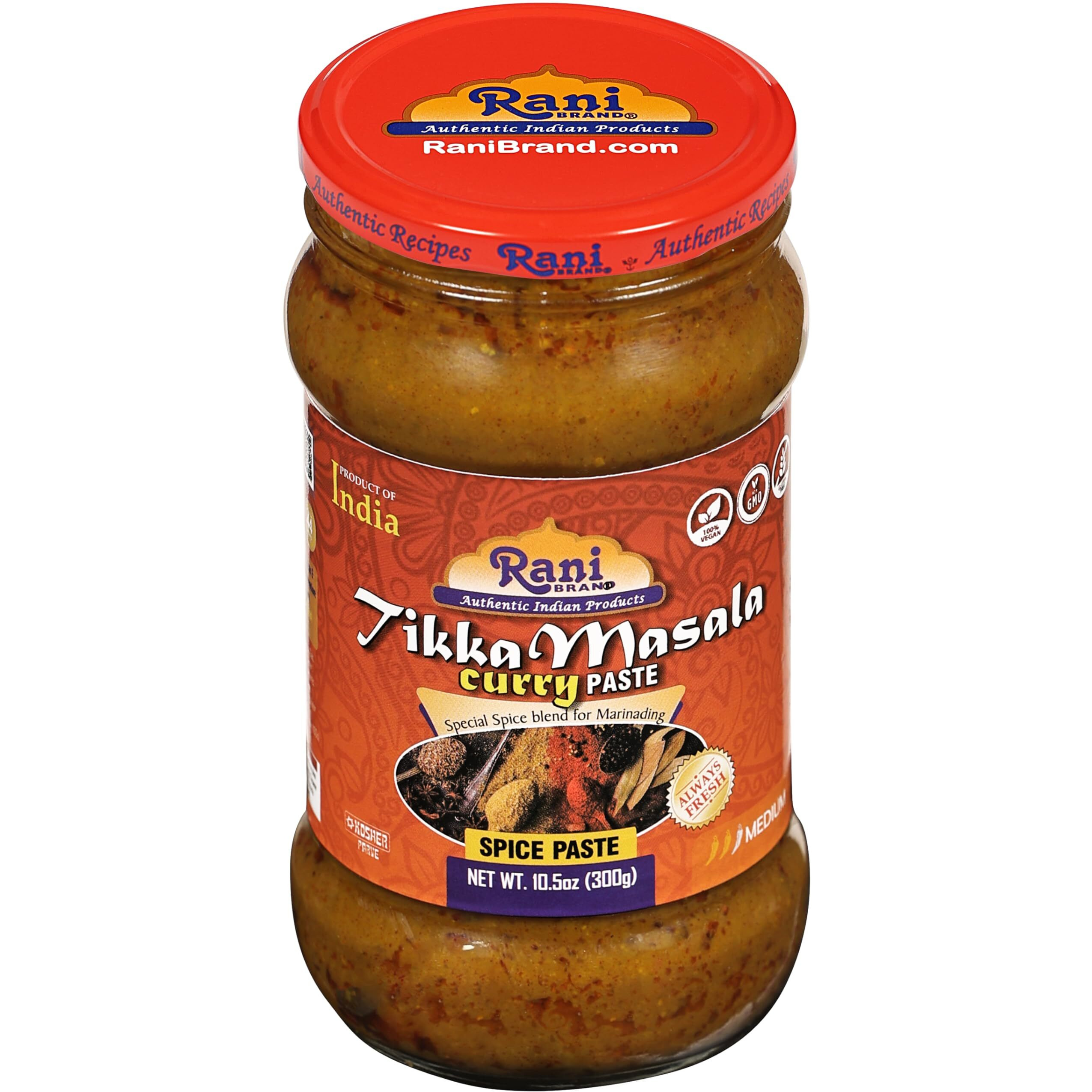 Rani Tikka Masala Cooking Spice Paste 10.5oz (300g) Glass Jar, Pack of 5+1 FREE ~ No Colors, All Natural, NON-GMO, Kosher, Vegan, Gluten Free, Indian Origin (Size 10.5oz (300g))